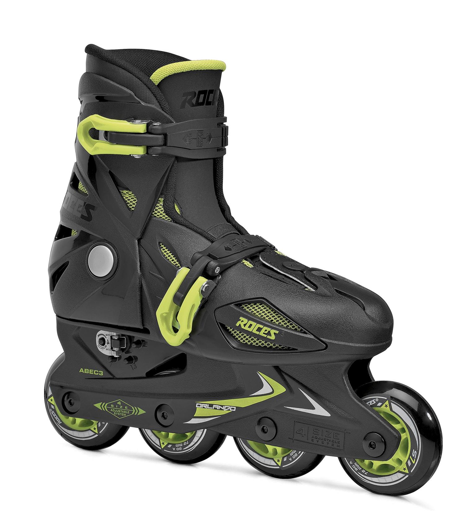 Roces Orlando III Kids Inline Skate - Black/Lime (US 13jr-3) - Buy Online on GoSupps.com