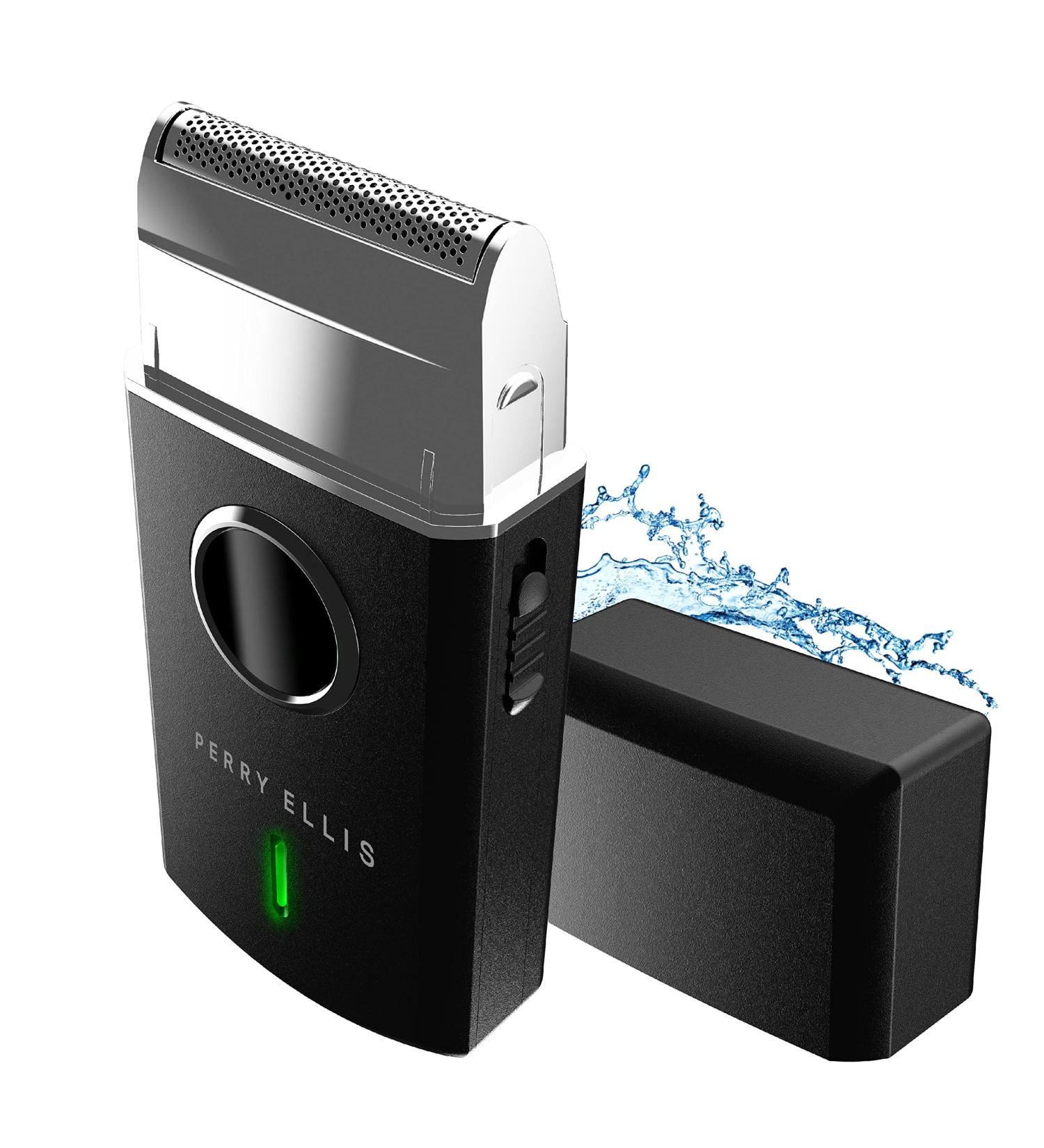 Perry Ellis Men's Travel Electric Shaver - USB Rechargeable Foil Shaver & Beard Trimmer IPX4 Water-Resistant 150-Minute Battery Life - Buy Online on GoSupps.com