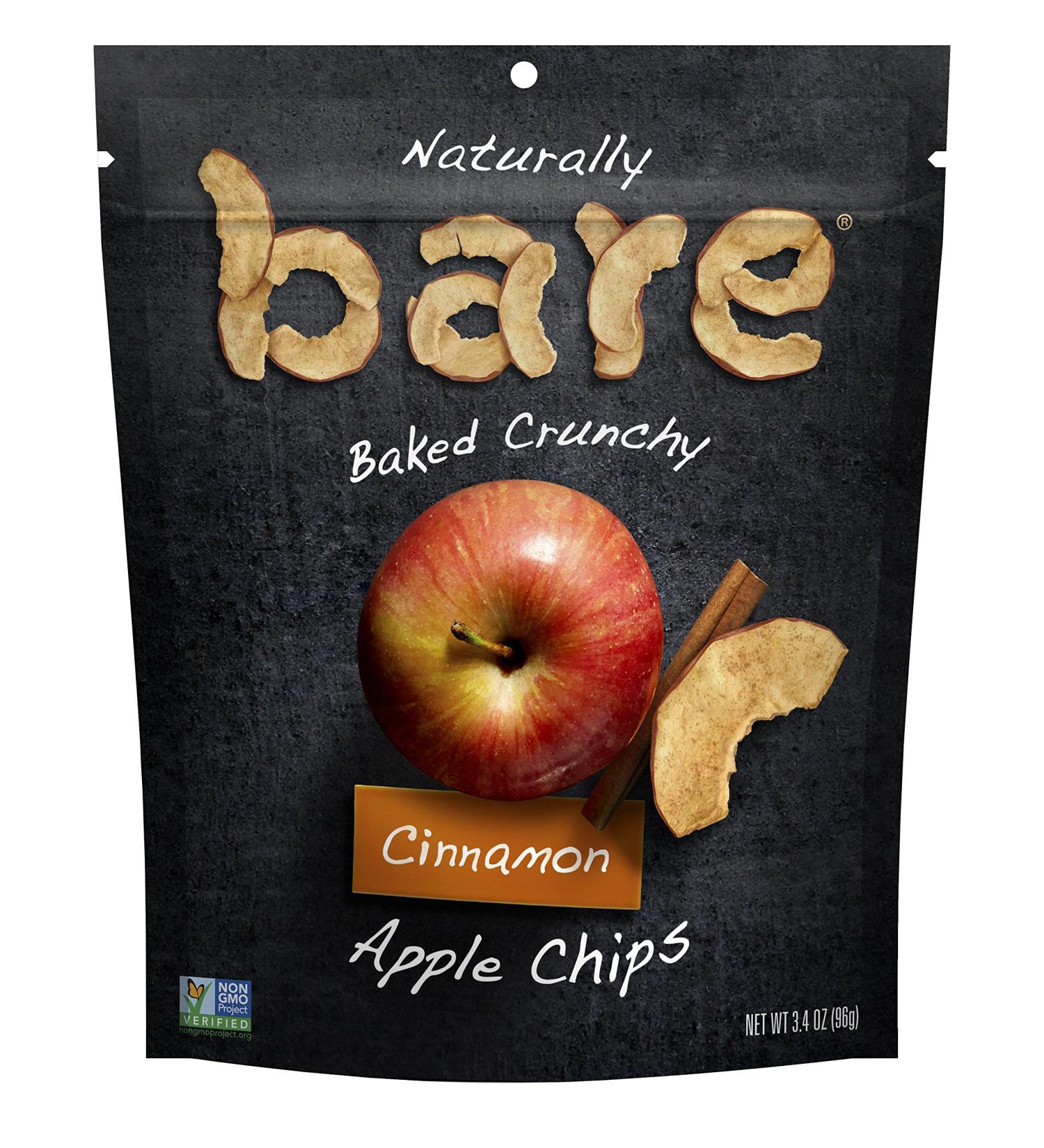 Crunchy Cinnamon Apple Chips - Gluten Free, 3.4 oz Bag (Pack of 6) | Bare Baked - Buy Online on GoSupps.com