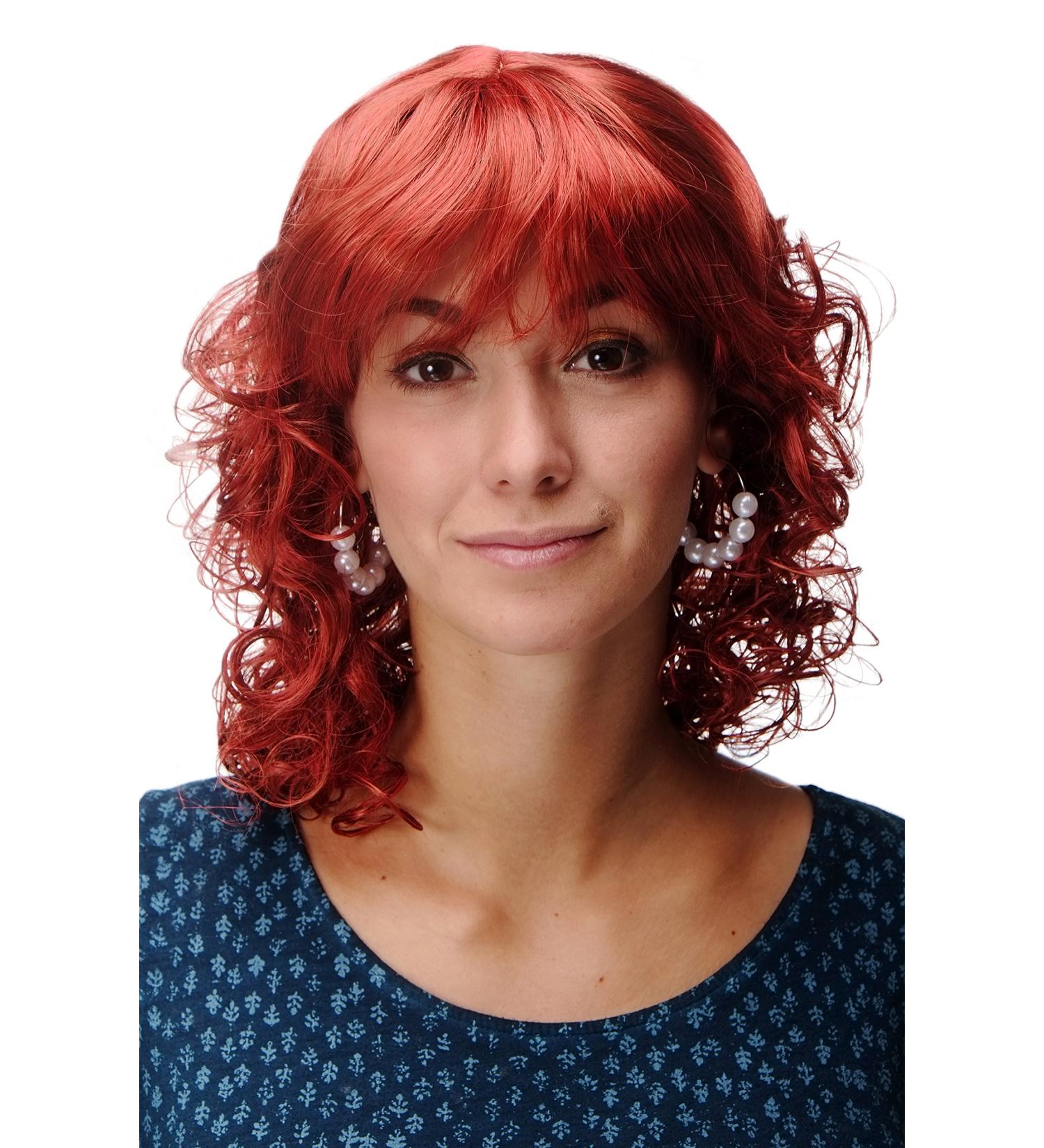 Buy WIG ME UP Romantic Red Curly Wig | Medium Length 45 cm - Fire Red Ladies Wig MC008-137 for International Shipping - Buy Online on GoSupps.com