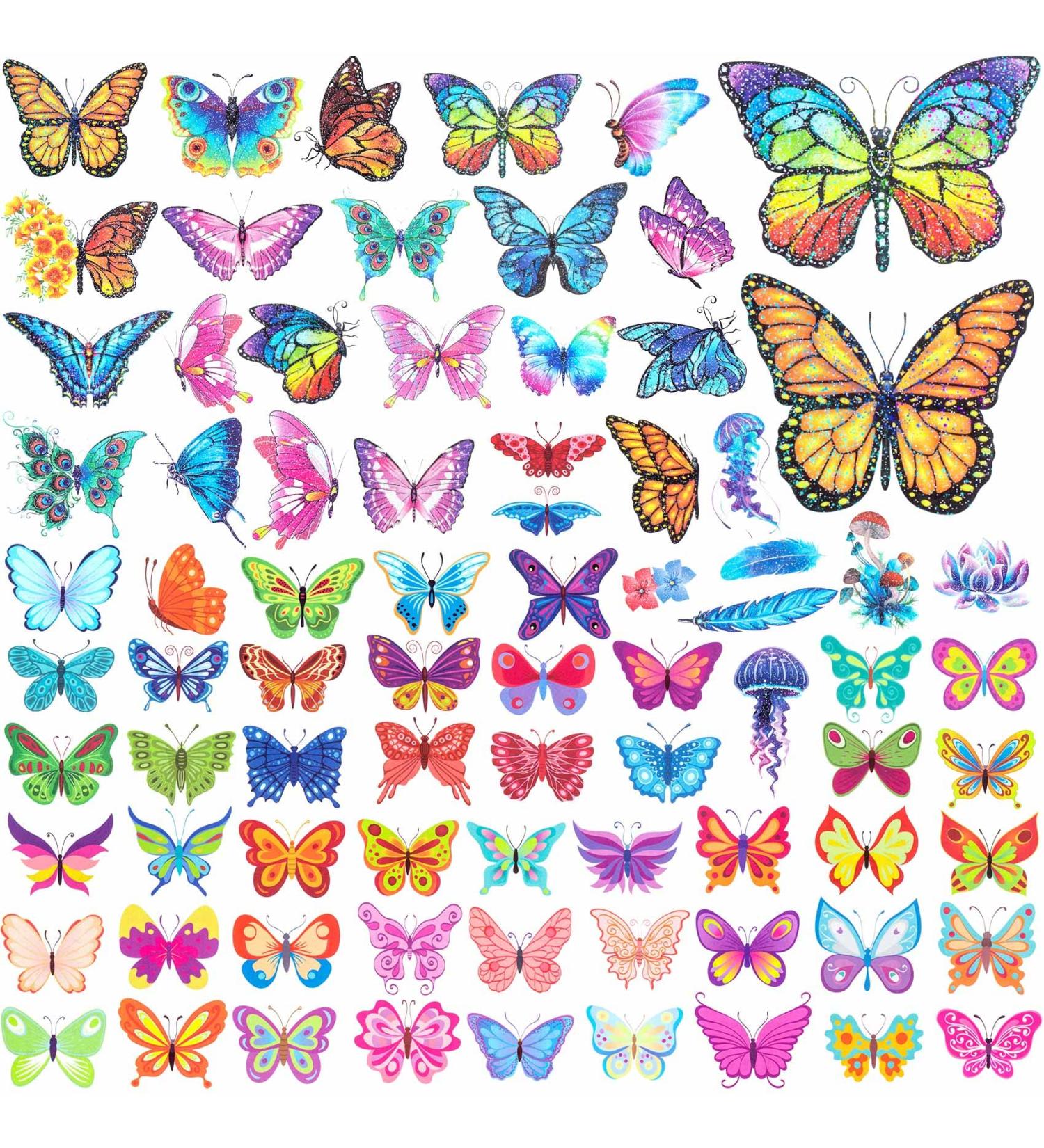 PAGOW Glitter Butterfly Temporary Tattoos - 20 Sheets, Self-adhesive and Waterproof Stickers for Kids, Women, Girls - Perfect for Birthday Parties and Goodie Bags (Style 4) - Buy Online on GoSupps.com