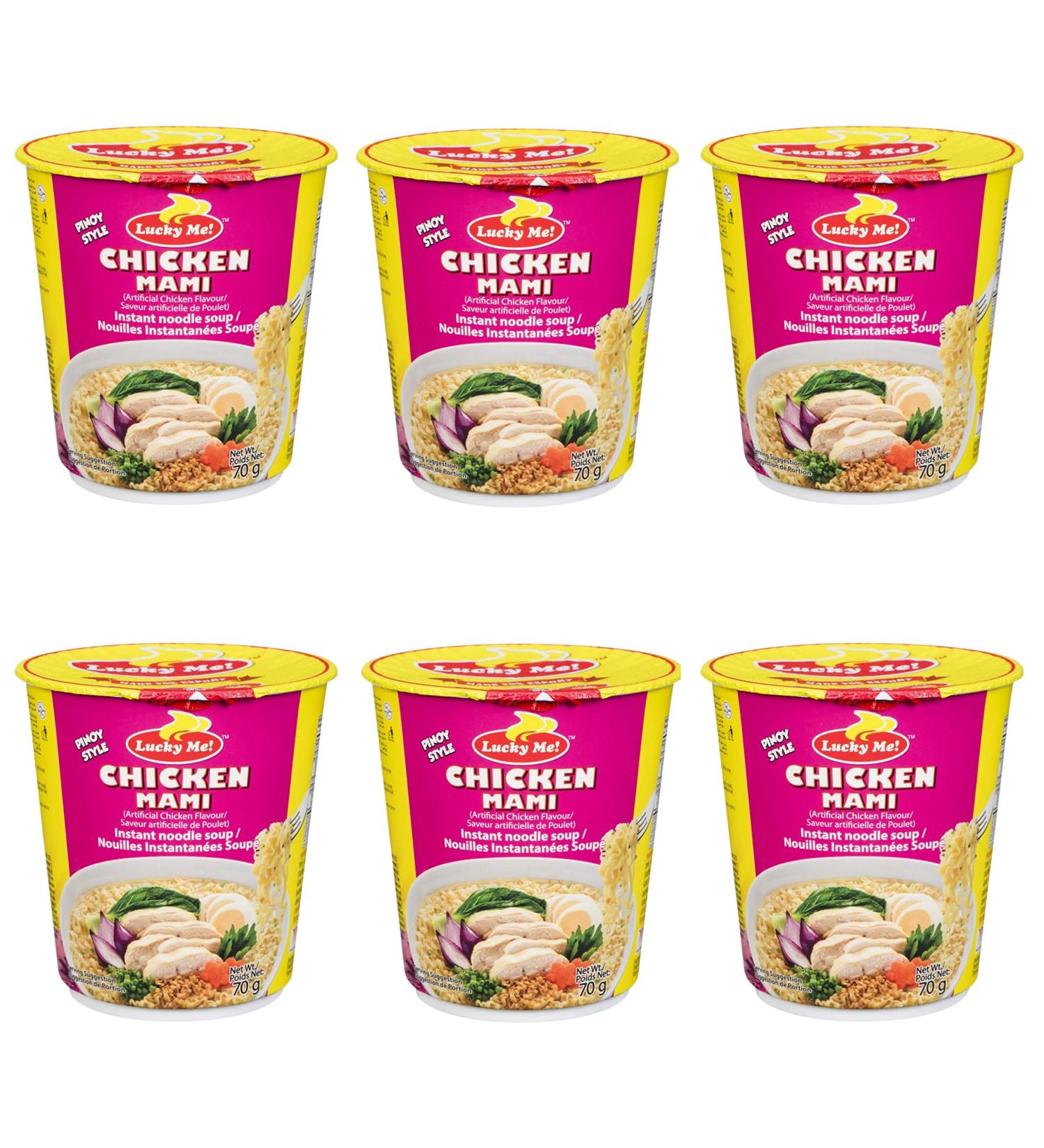 Lucky Me Instant Cup Chicken Mami Flavor 6 Cups x 70 g - Buy Online on GoSupps.com