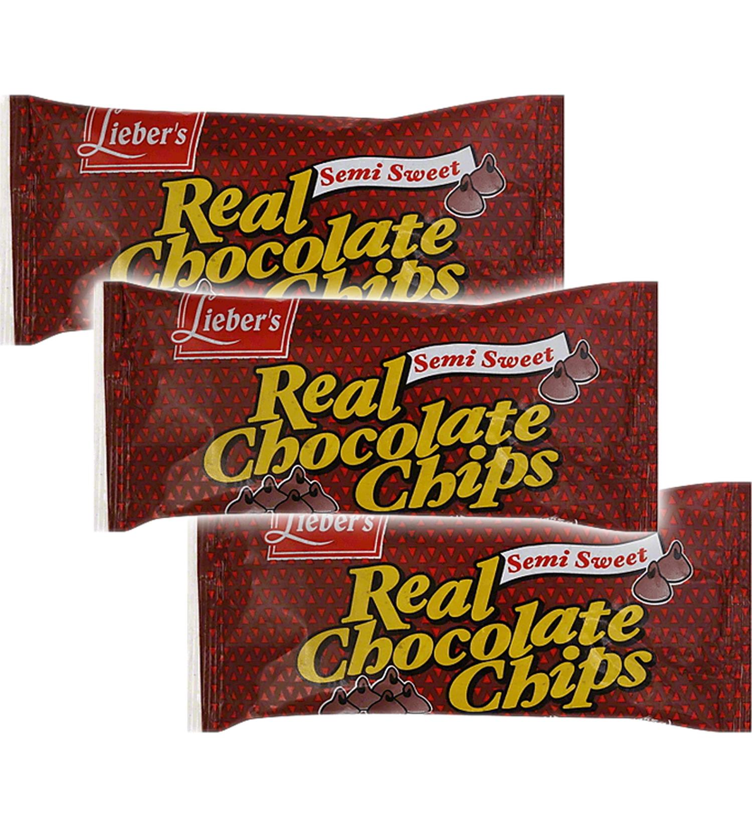 Lieber's Semi Sweet Real Chocolate Chips Kosher For Passover 9 Oz. Pack Of 3.