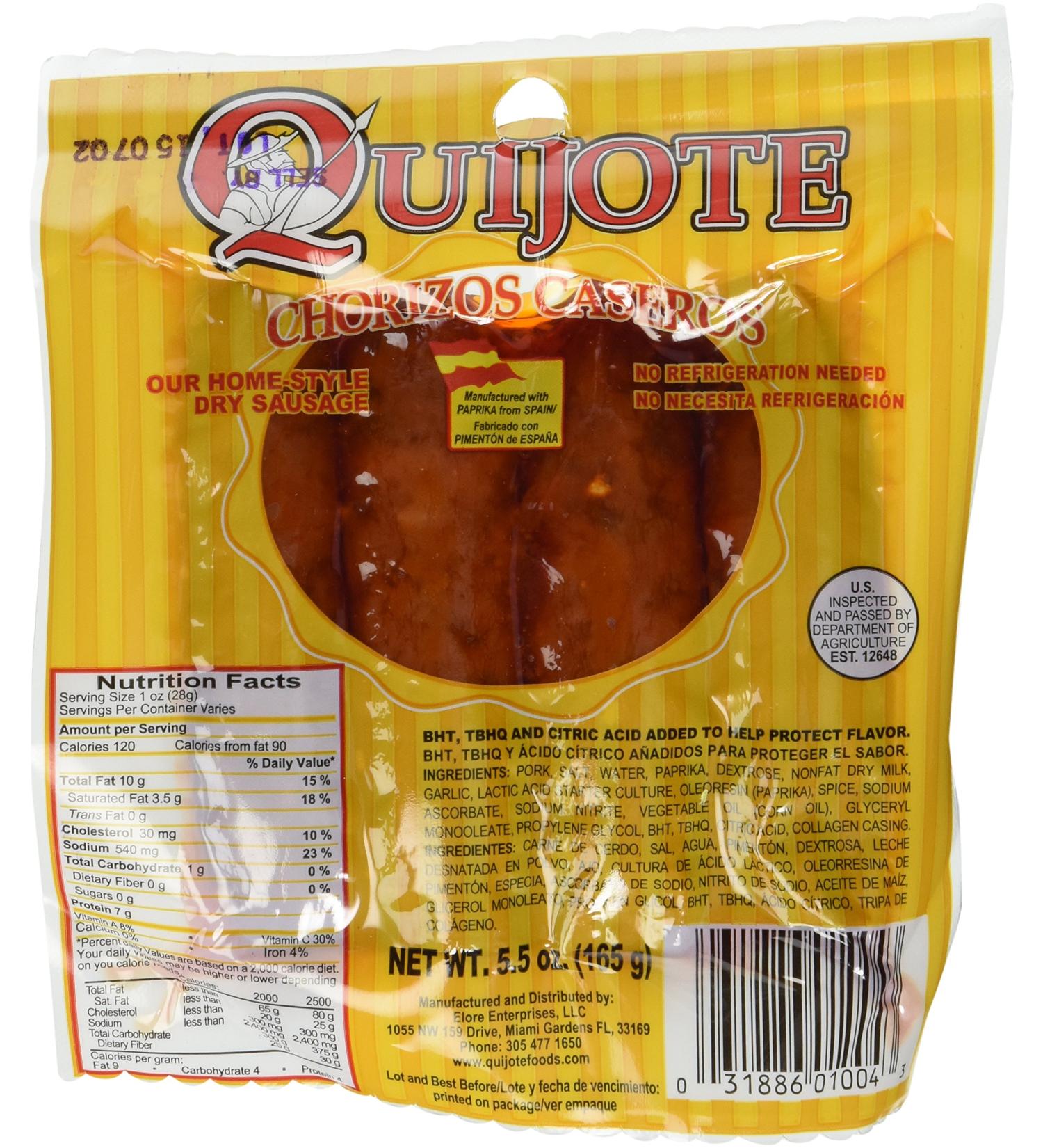 Quijote Chorizos Caseros 4 Pack - Authentic Spanish Sausages | High-Quality Ingredients - Buy Online on GoSupps.com