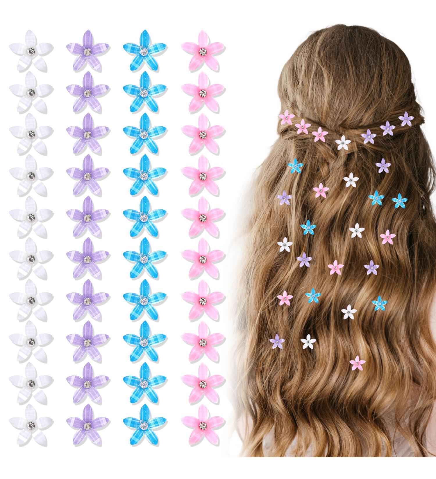 40 Pcs Mini Flower Hair Clips 4 Colors Small Flower Claw Clip Cute Flower Clip Mini Hair Claw Clip Tiny Hair Clips Floral Hair Piece Flower Hair Accessories for Women Thin Thick Hair - Buy Online on GoSupps.com