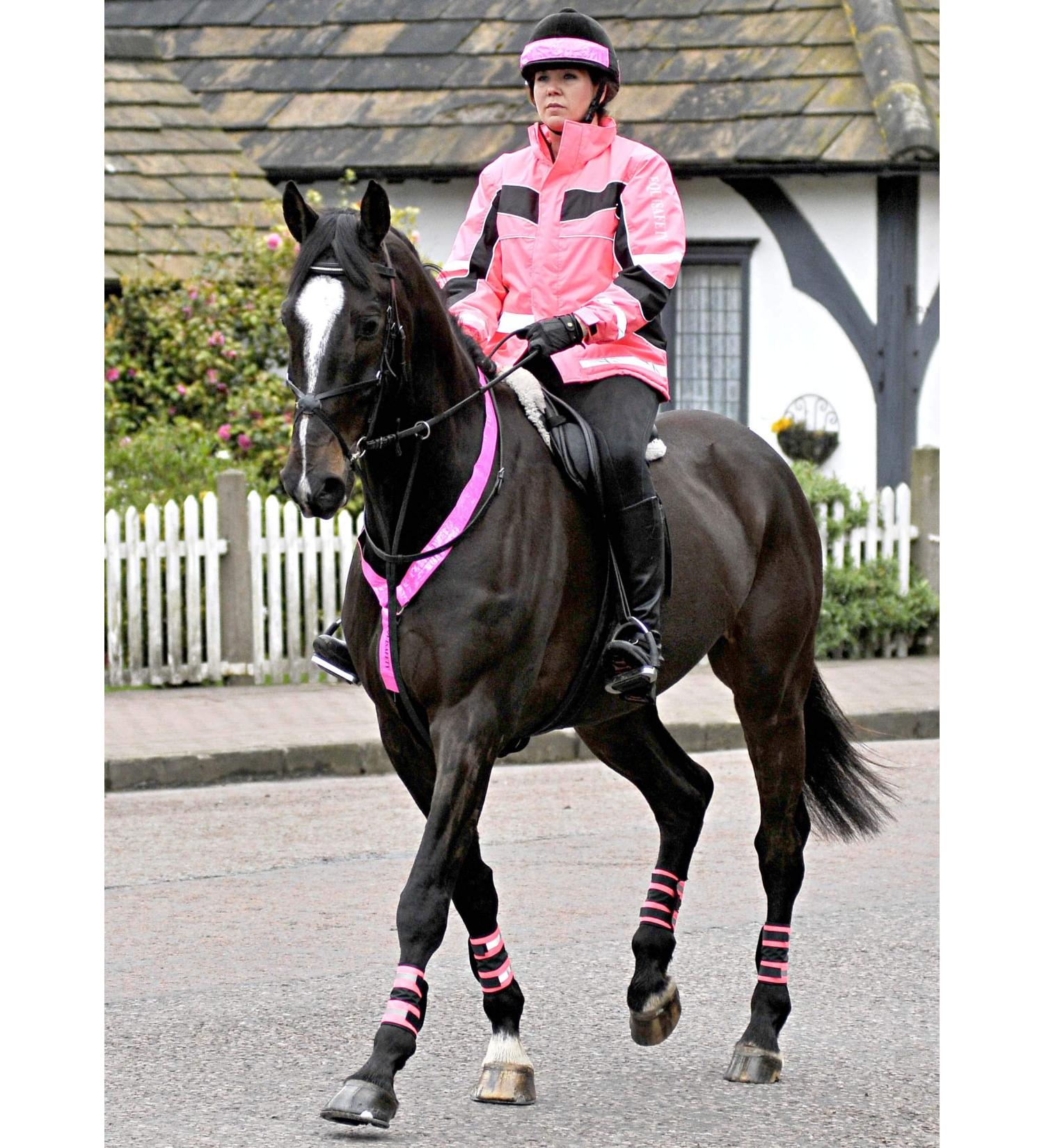 Equisafety Adjustable Neck Band Reflective Breast Plate One Size Reflective Neck Band