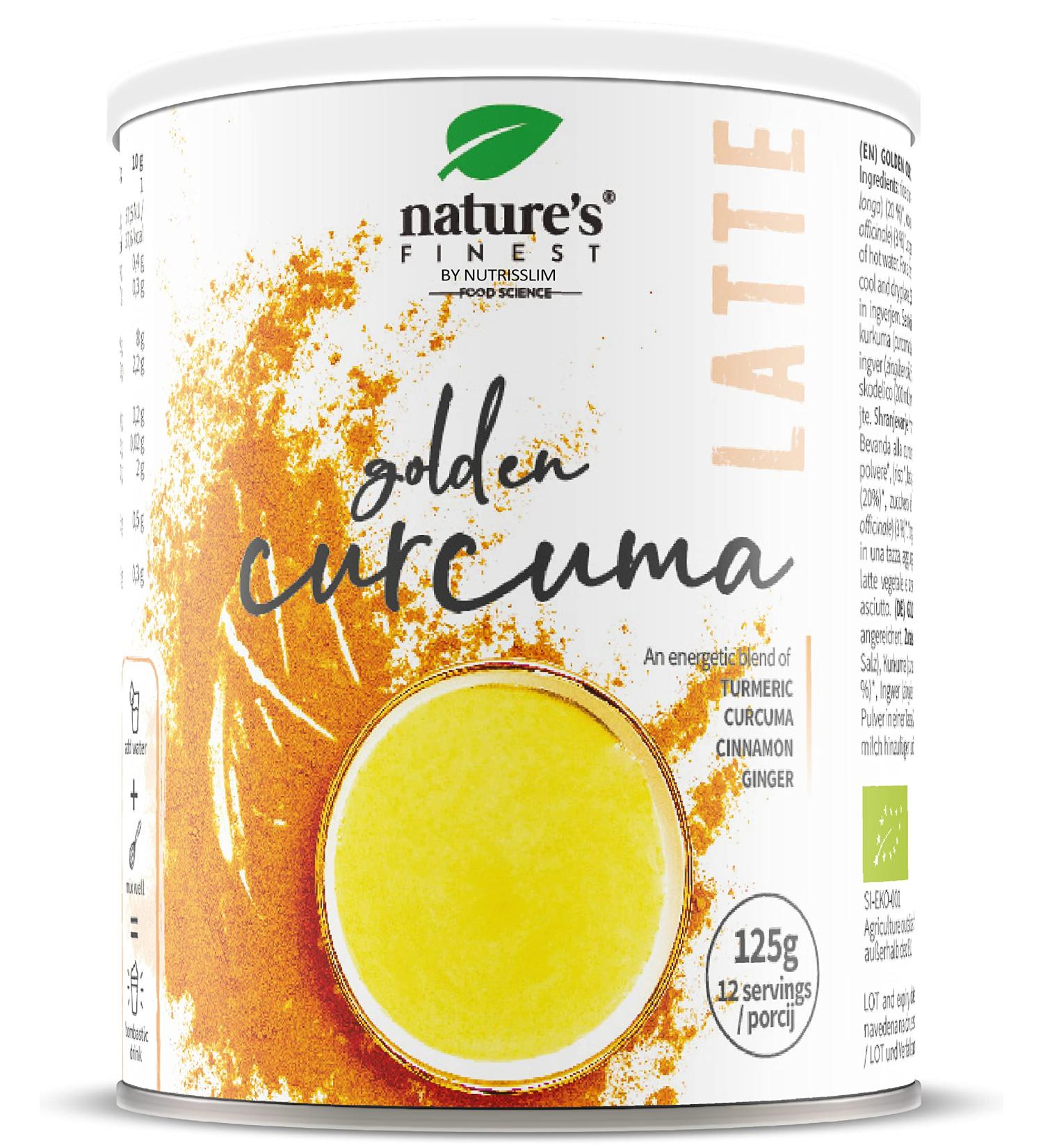Natures Finest Golden Curcuma Latte | Organic Turmeric Herbal Tea Blend with Cinnamon & Ginger | Vegan & Vegetarian  - Buy Online on GoSupps.com