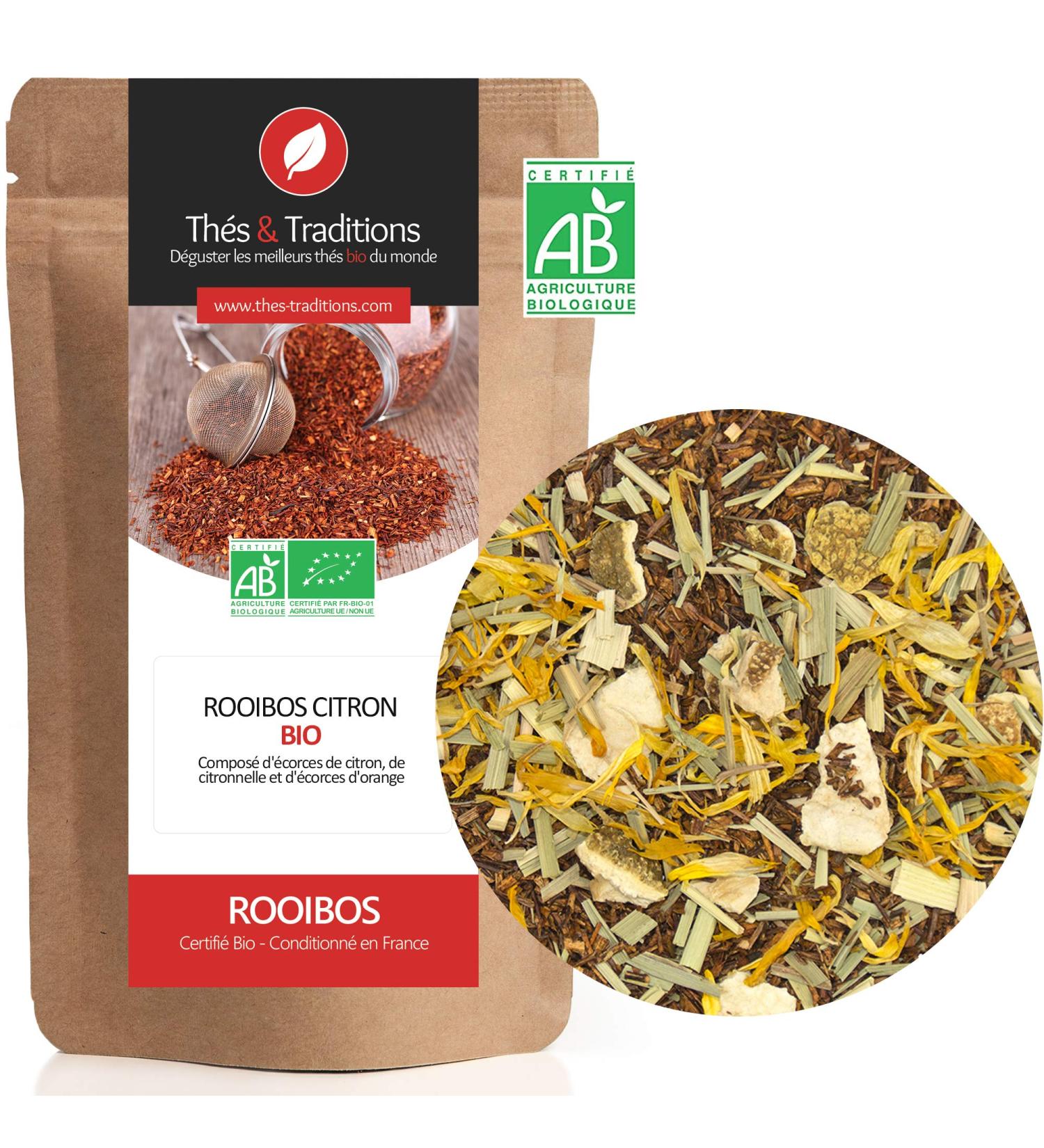  Th s & Traditions Organic Lemon Rooibos | Bag 100g Bulk | Certified Organic - Buy Online on GoSupps.com