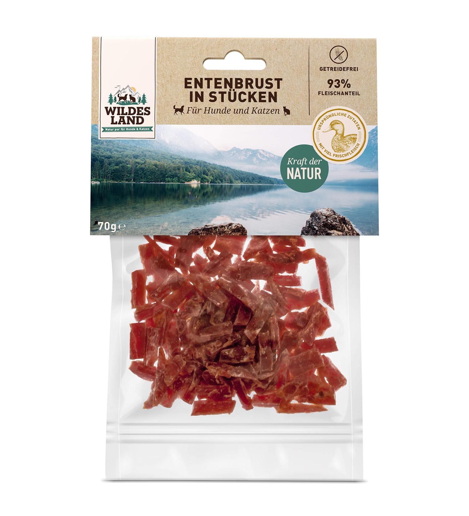 Wild Land Duck Breast for Cats - 70g Natural Treats | High Meat Low Fat Kausnack | Healthy & Fresh Reward - Buy Online on GoSupps.com