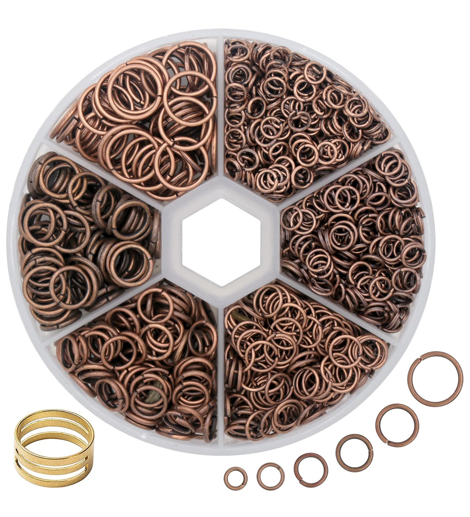GMMA 1400 Pcs Mixed Jump Rings Set with Open/Close Tool - 4mm to 10mm Sizes - Red Copper | Jewelry Making Supplies for Keychains, Necklaces, and DIY Crafts - Buy Online on GoSupps.com