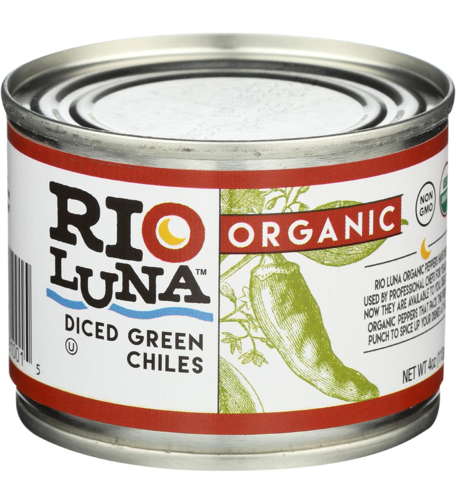 Rio Luna Organic Diced Green Chile 4oz - Spicy and Flavorful Addition to Your Kitchen - Buy Online on GoSupps.com