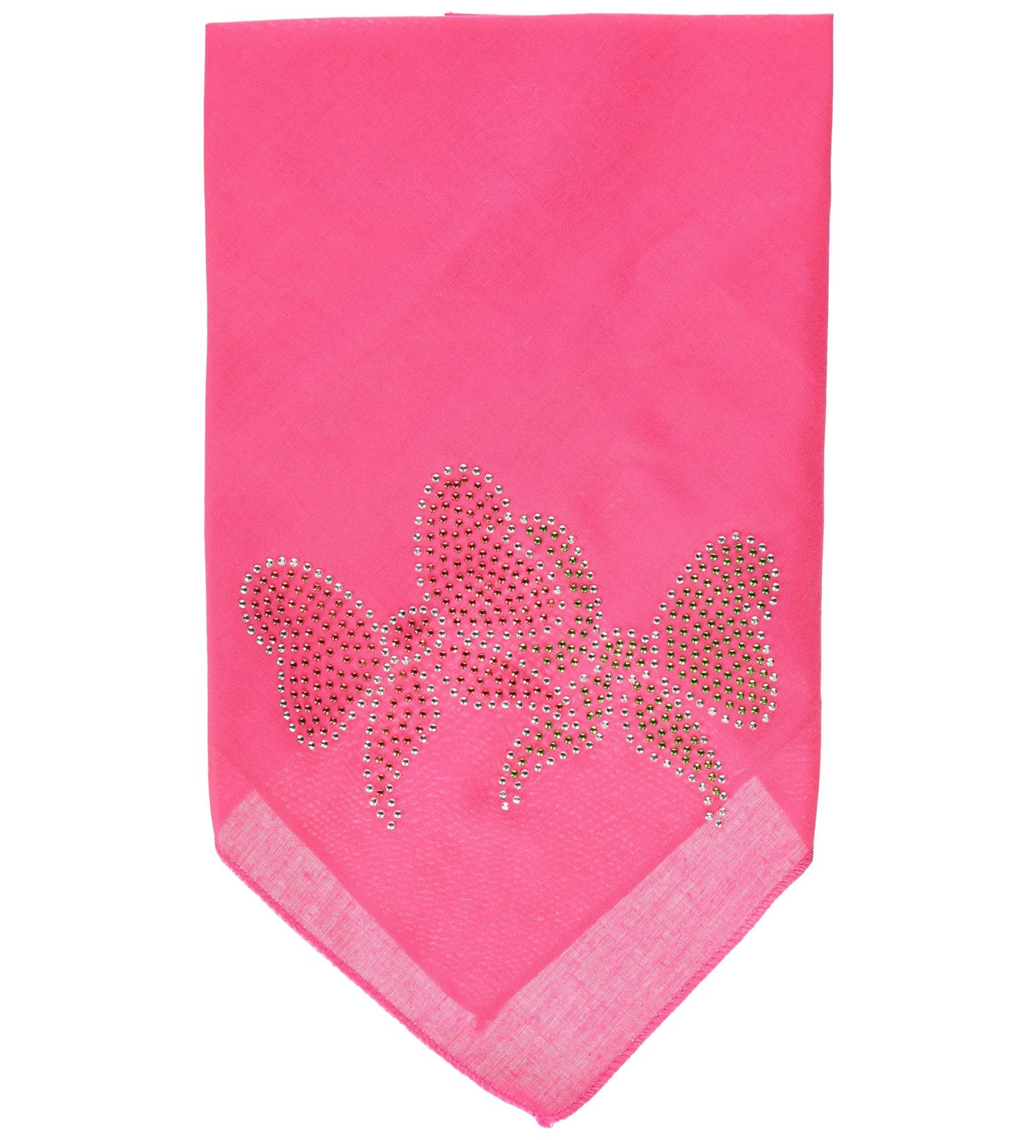 Mirage Pet Products Christmas Bows Rhinestone Bandana Small Bright Pink