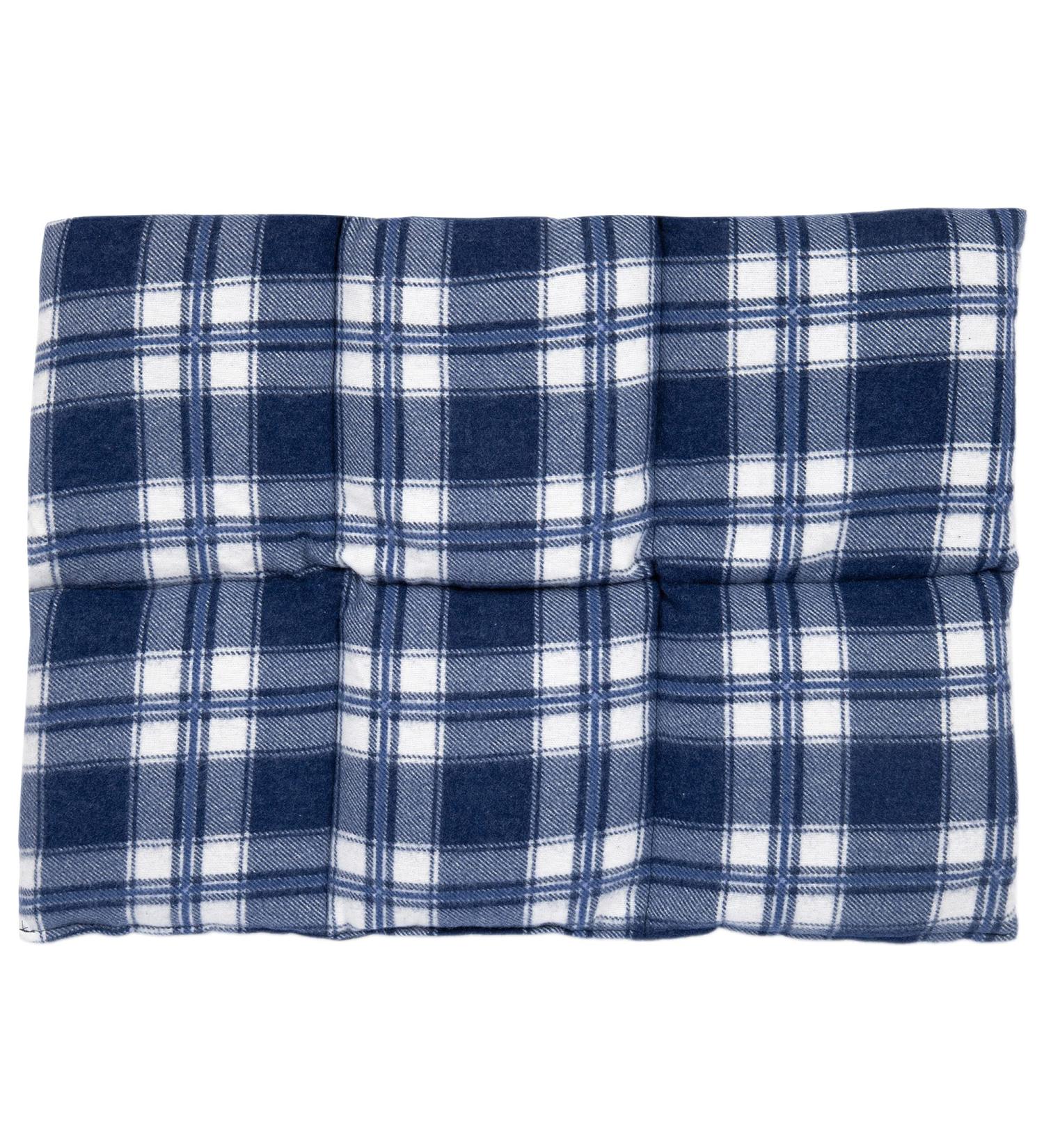 Country of Giraffe Large Grape Seed Pillow 40x30cm - Flanell Karo Blau - Multi-Use Heat & Cold Therapy - Buy Online on GoSupps.com