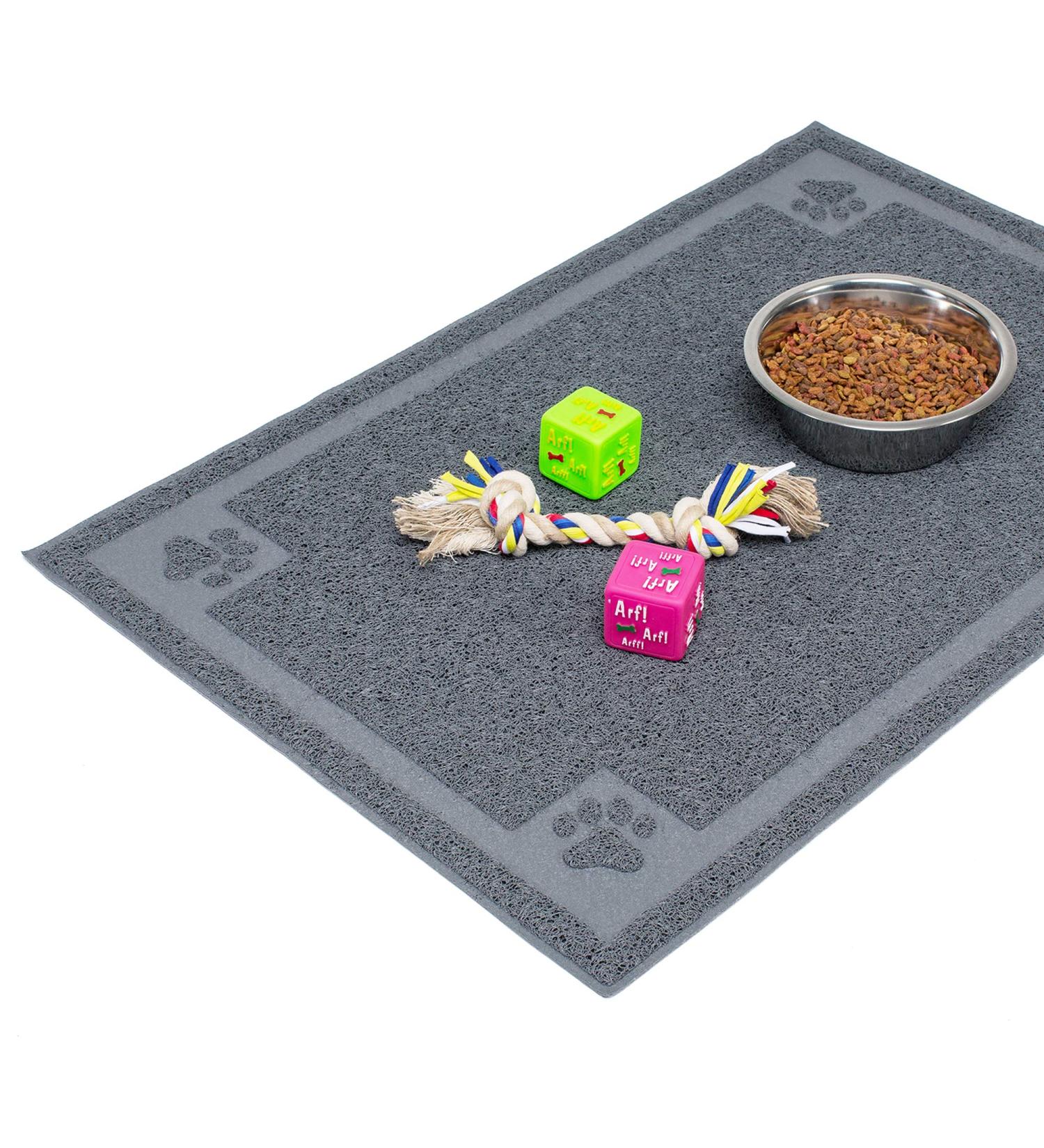 Cavalier Pets Dog Bowl Mat | Silicone Non-Slip Waterproof Pet Food Mat | Easy to Clean | Large 36-Inch | Grey - Buy Online on GoSupps.com