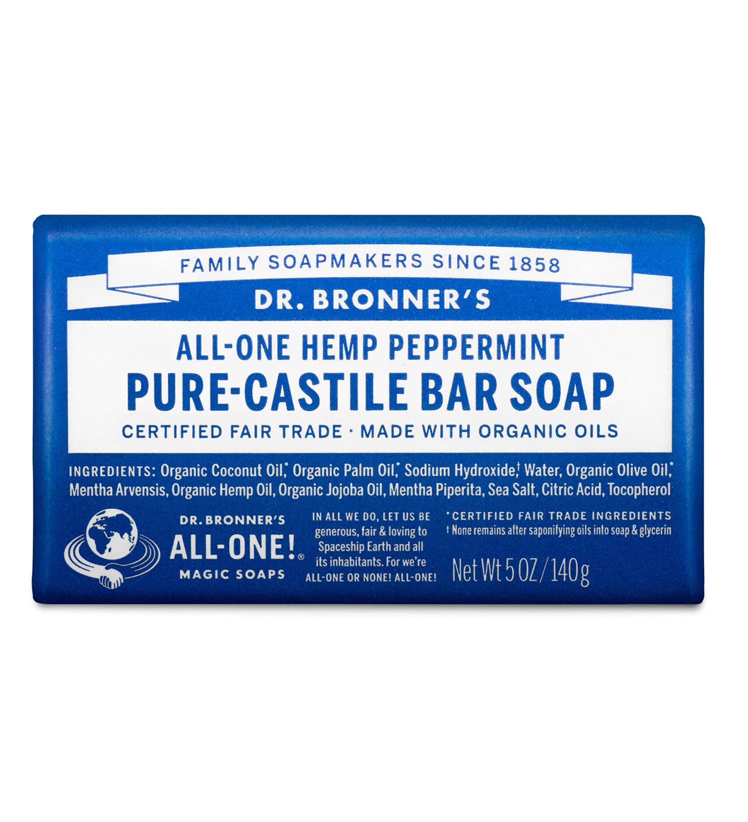 Dr Bronners Magic Soap All One Obpe05 5 Oz Peppermint Dr. Bronner'S Bar Soap Peppermint 5 Ounce (Pack of 1)