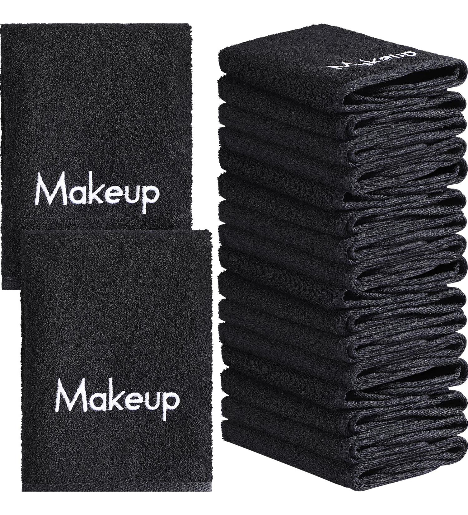 18 Pcs Makeup Remover Towels - Soft Cotton Washcloths with Makeup Embroidery - Reusable Facial Cleansing Cloths - Holiday Gift for Women - Buy Online on GoSupps.com