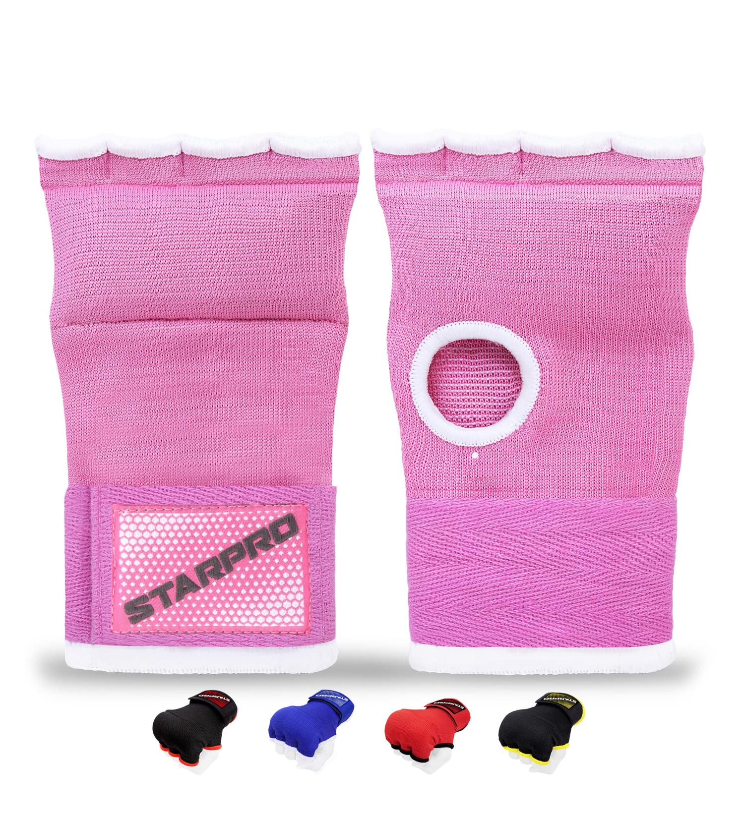 Buy Starpro Padded EVA Inner Gloves | Elastic Cotton Cover | Black Fist & Ankle Protection for Boxing Muay Thai Kickboxing MMA | White/Pink Sizes Available | International Shipping - Buy Online on GoSupps.com