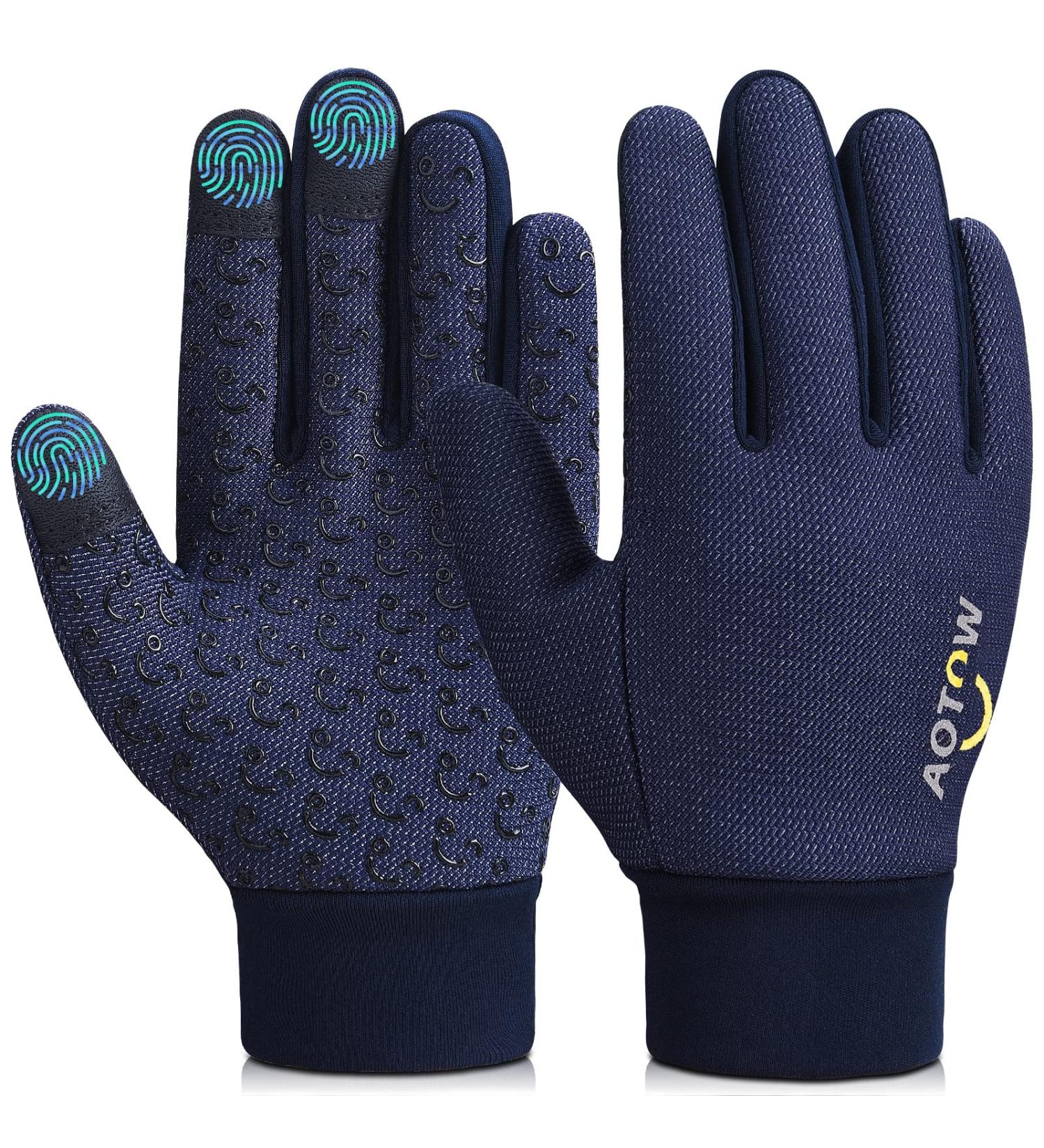 Shop Aotow Kids Winter Gloves - Touchscreen Waterproof Windproof Thermo Fleece for Cycling & Running (Ages 4-12) - Buy Online on GoSupps.com