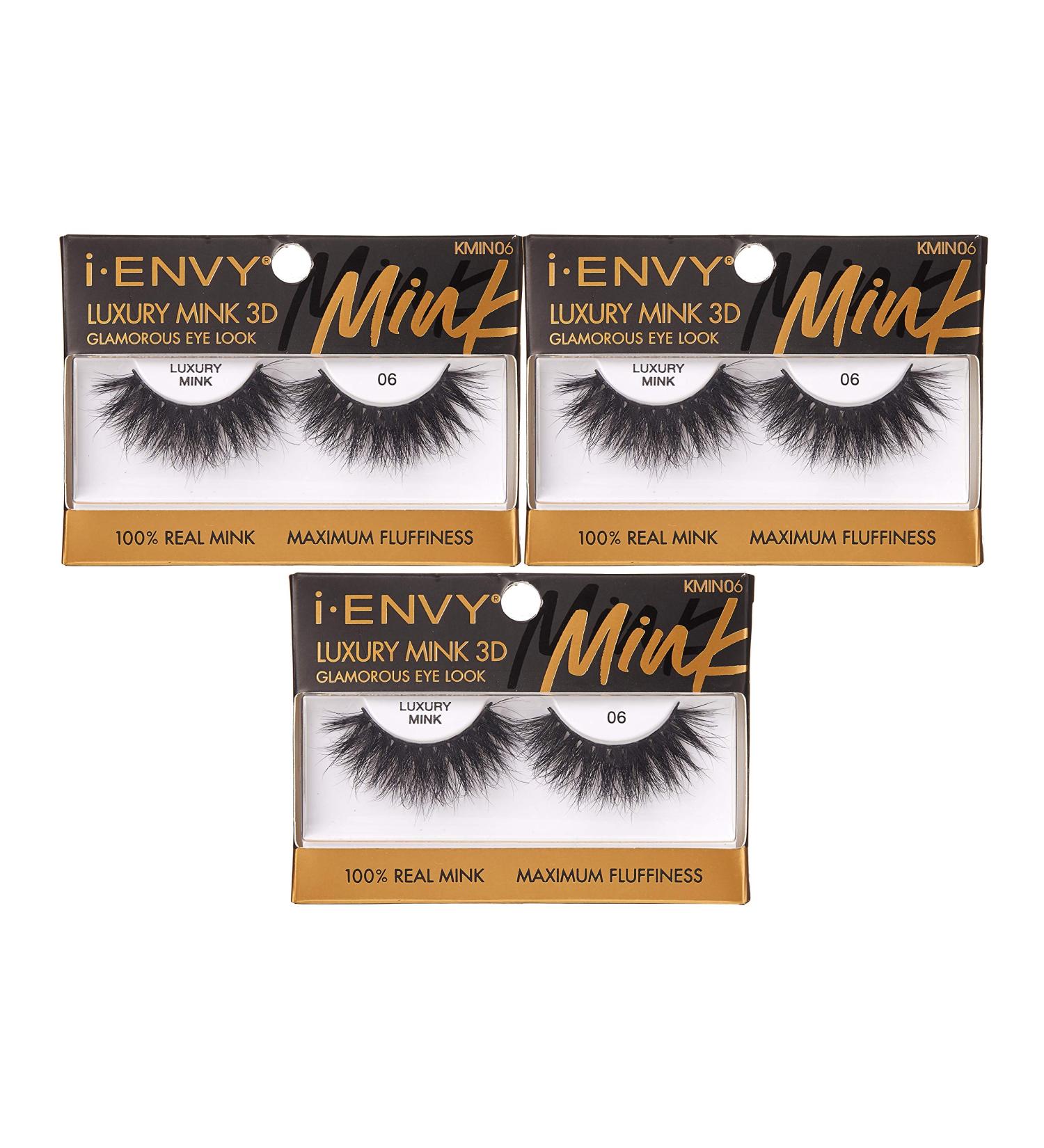 i-ENVY Luxury Mink Collection False Eyelashes - 100% Real Mink 3D Multi-Curl Maximum Fluffiness (3 Pack) - Glamorous Eye Look - Buy Online on GoSupps.com