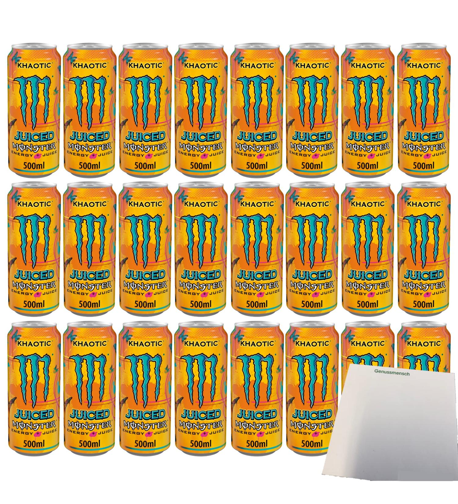 Monster Khaotic Energy Drink + Juice (24 cans of 0.5 l) + usy block - Buy Online on GoSupps.com