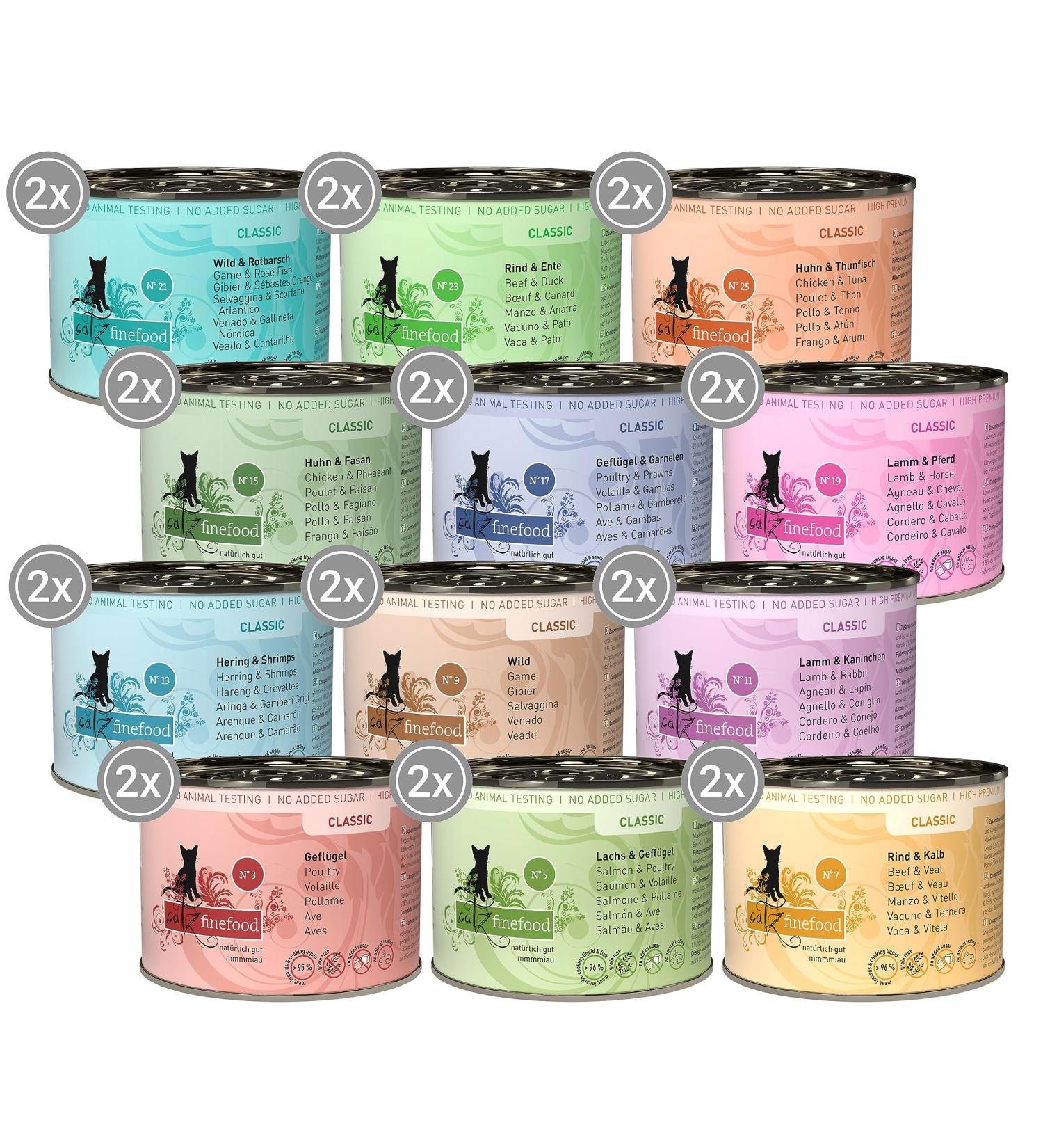 Catz Finefood Classic Collection Mix - Grain & Sugar Free Wet Cat Food 24 x 200g High Meat Content Delicacy - Buy Online on GoSupps.com