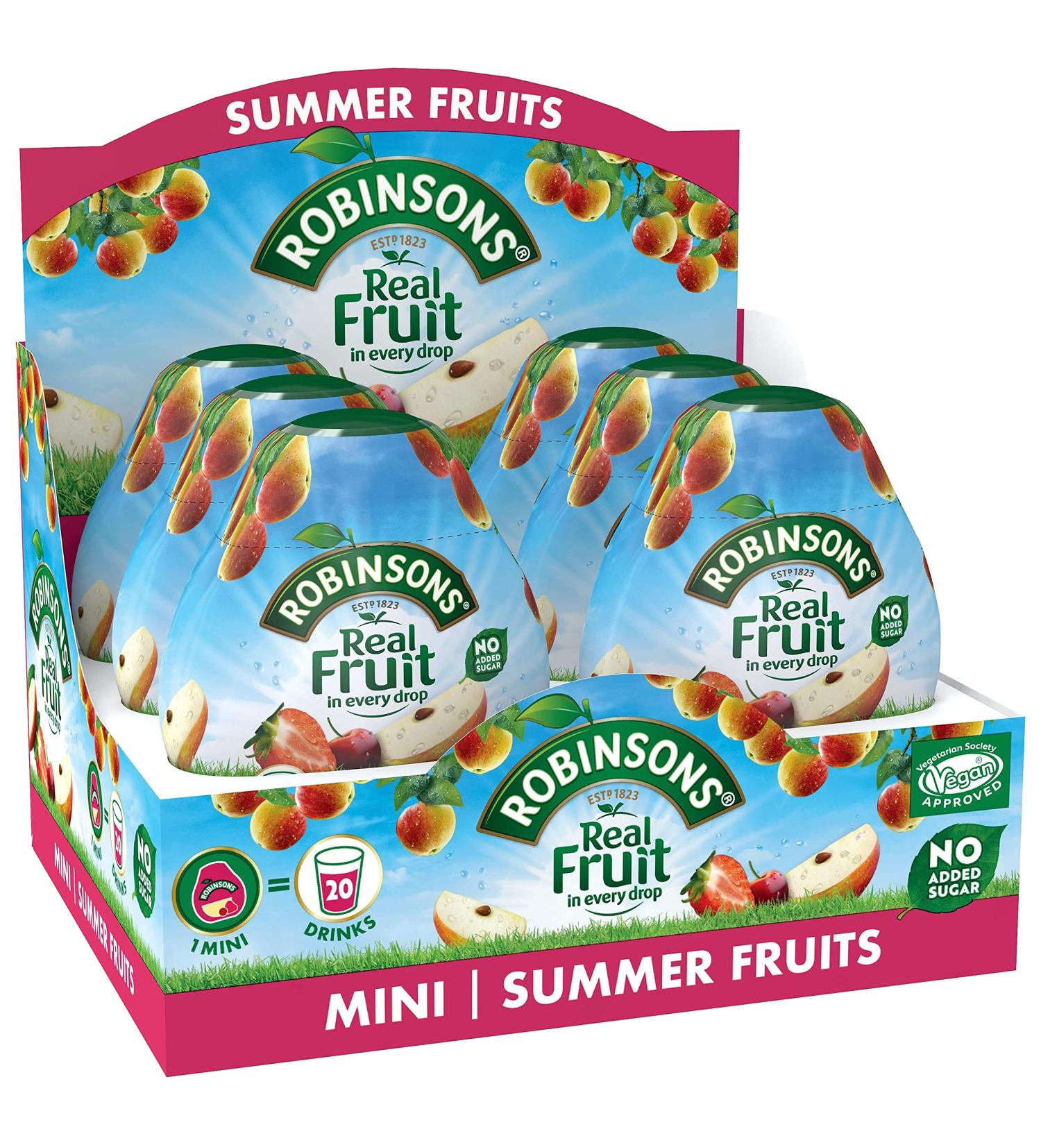 Robinsons Robinsons Squash'd Summer Fruits No Sugar Added 65ml - Pack of 6