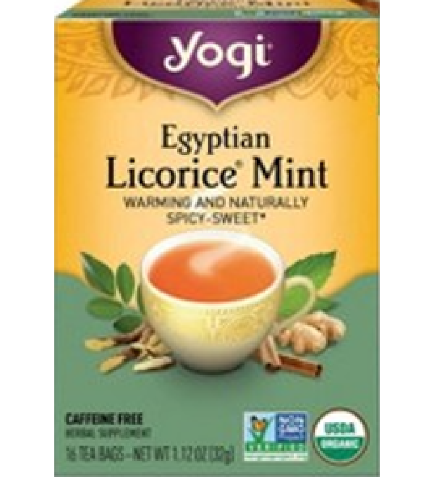 Yogi Tea - Egyptian Licorice Mint Tea (6 Pack) - Warming and Naturally Spicy Sweet - Caffeine Free - 96 Organic Herbal Tea Bags