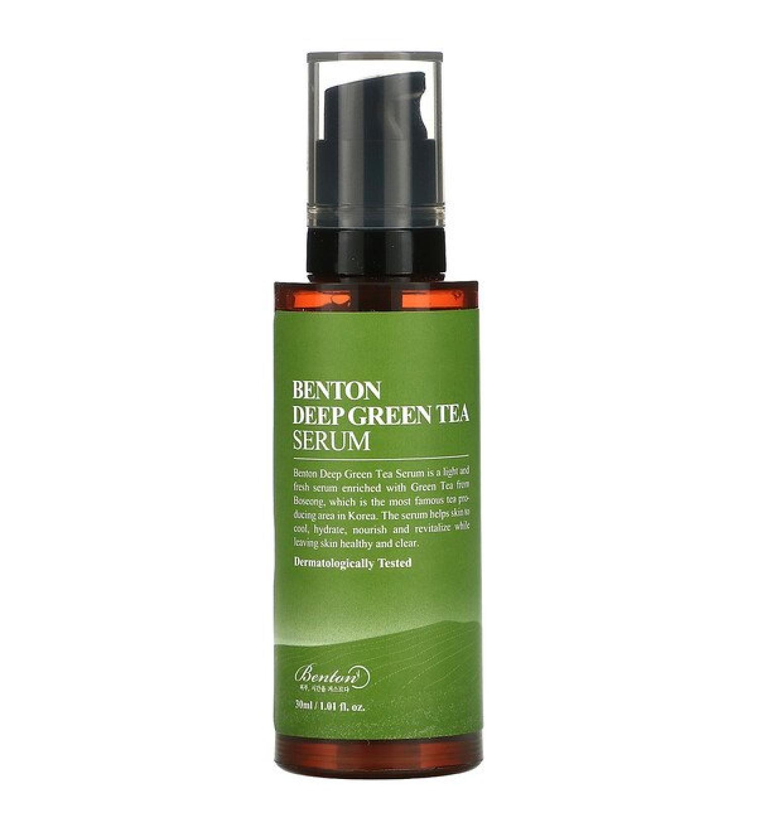 Benton Deep Green Tea Serum 1.01 fl oz - Antioxidant-Rich Skincare for Glowing Skin - Buy Online on GoSupps.com
