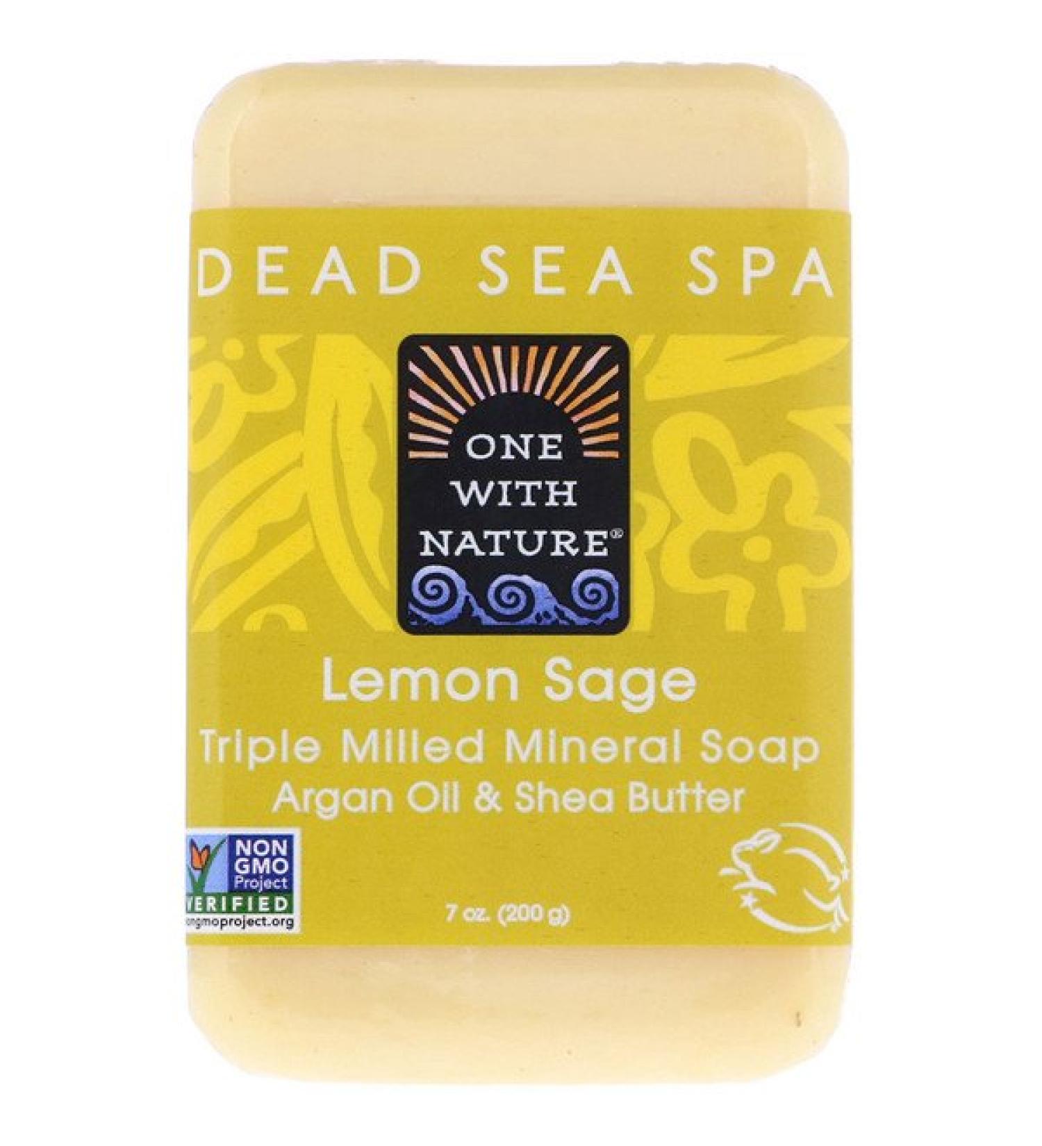 One with Nature Triple Milled Mineral Soap Bar Lemon Sage 7 oz (200 g)