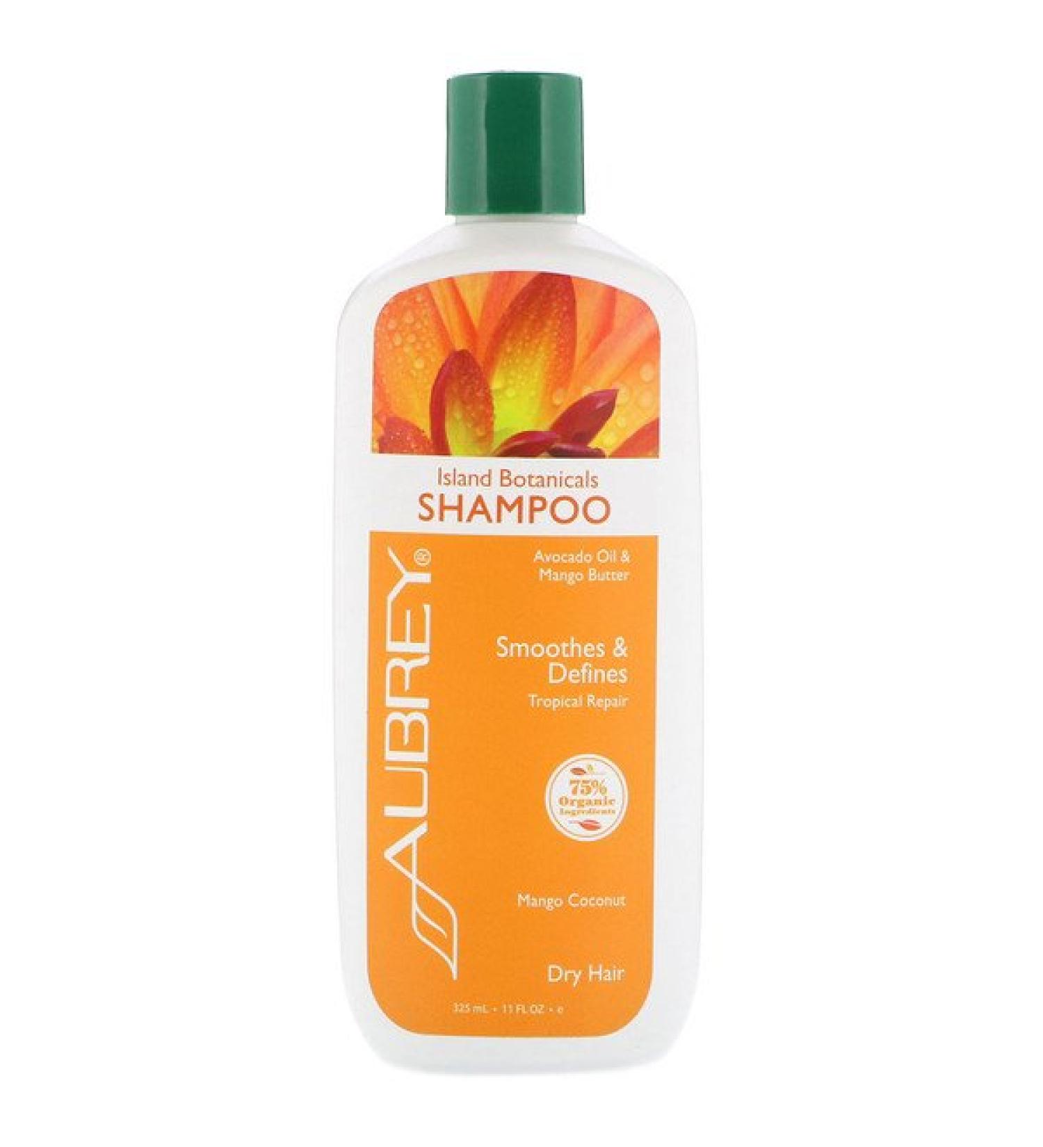 Aubrey Organics Island Botanicals Shampoo Dry Hair Mango Coconut 11 fl oz (325 ml)