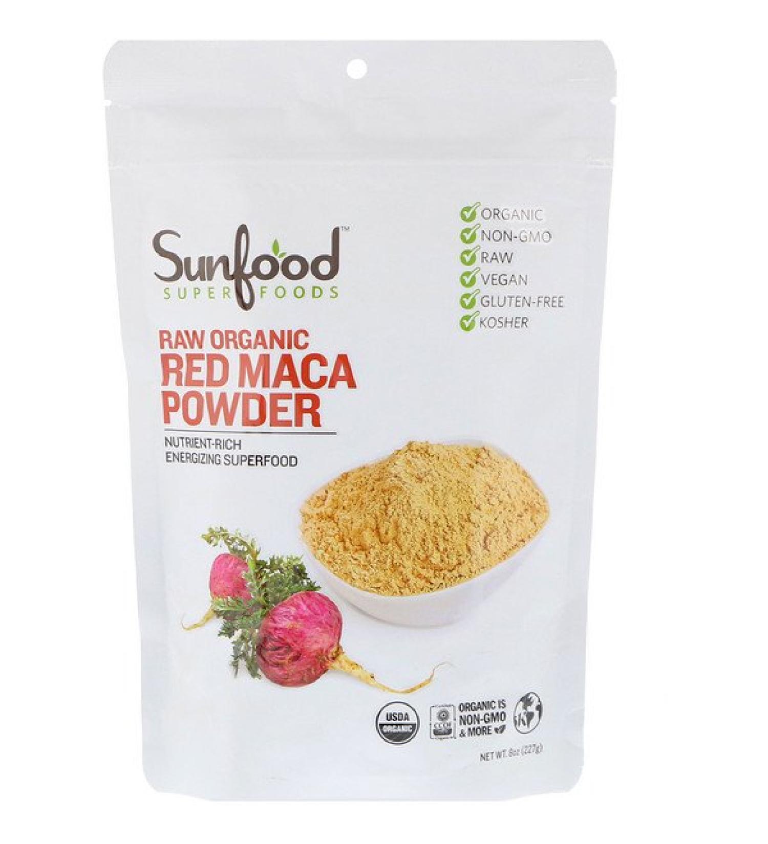 Sunfood Raw Organic Red Maca Powder 8 oz (227 g)
