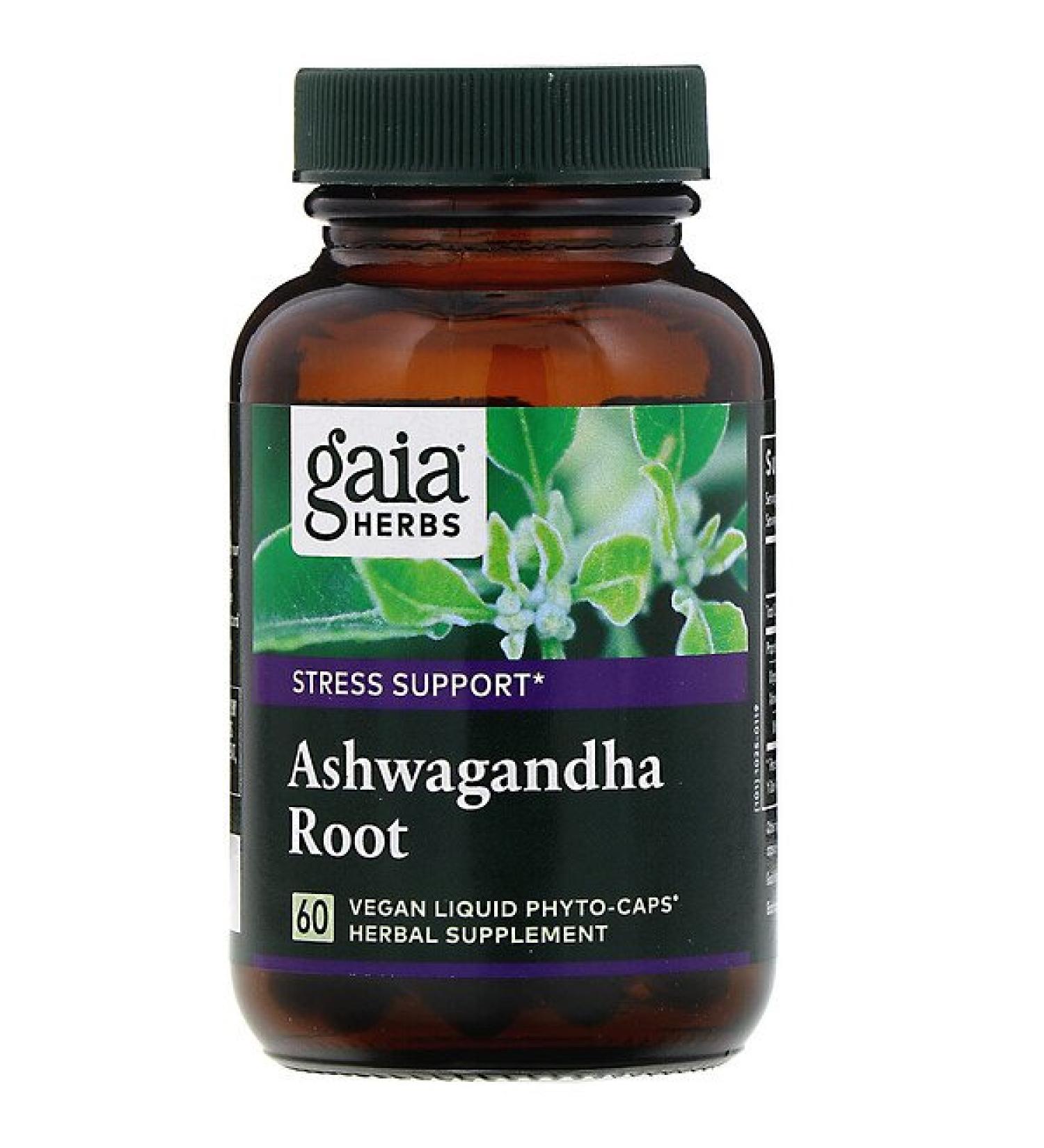 Gaia Herbs Ashwagandha Root 60 Vegan Liquid Phyto-Caps