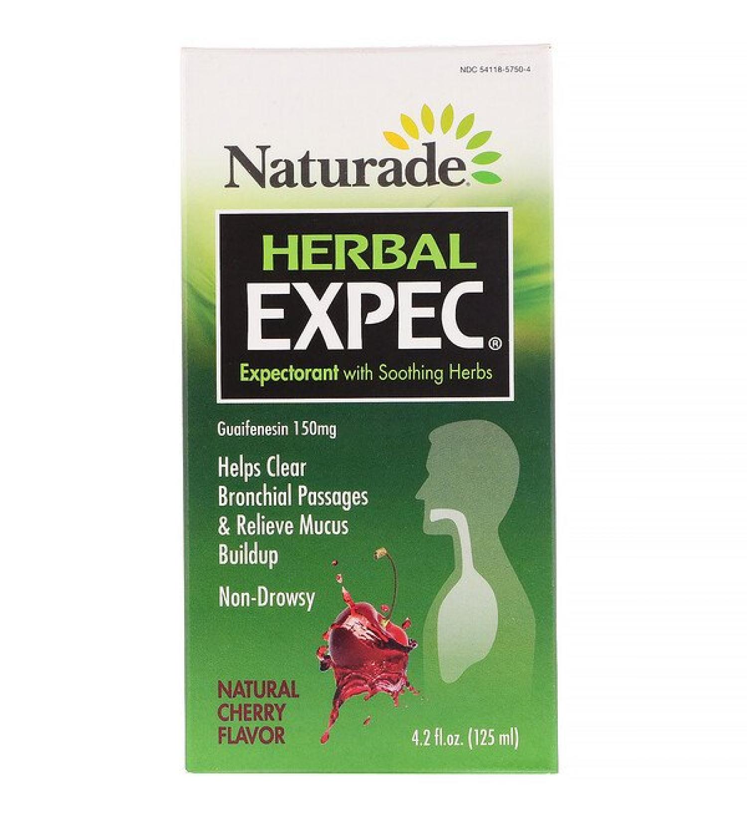 Naturade Herbal EXPEC Herbal Expectorant Natural Cherry Flavor 4.2 fl oz (125 ml)