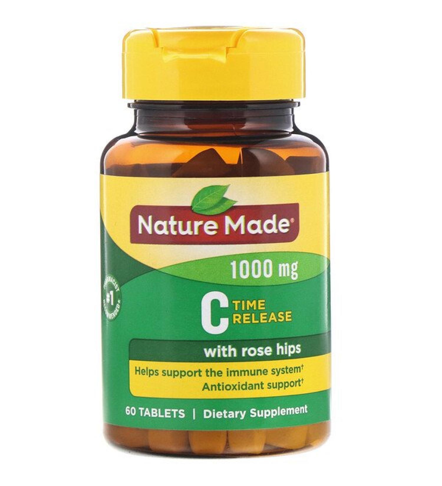 Nature Made Vitamin C with Rose Hips Time Release 1000 mg 60 Tablets