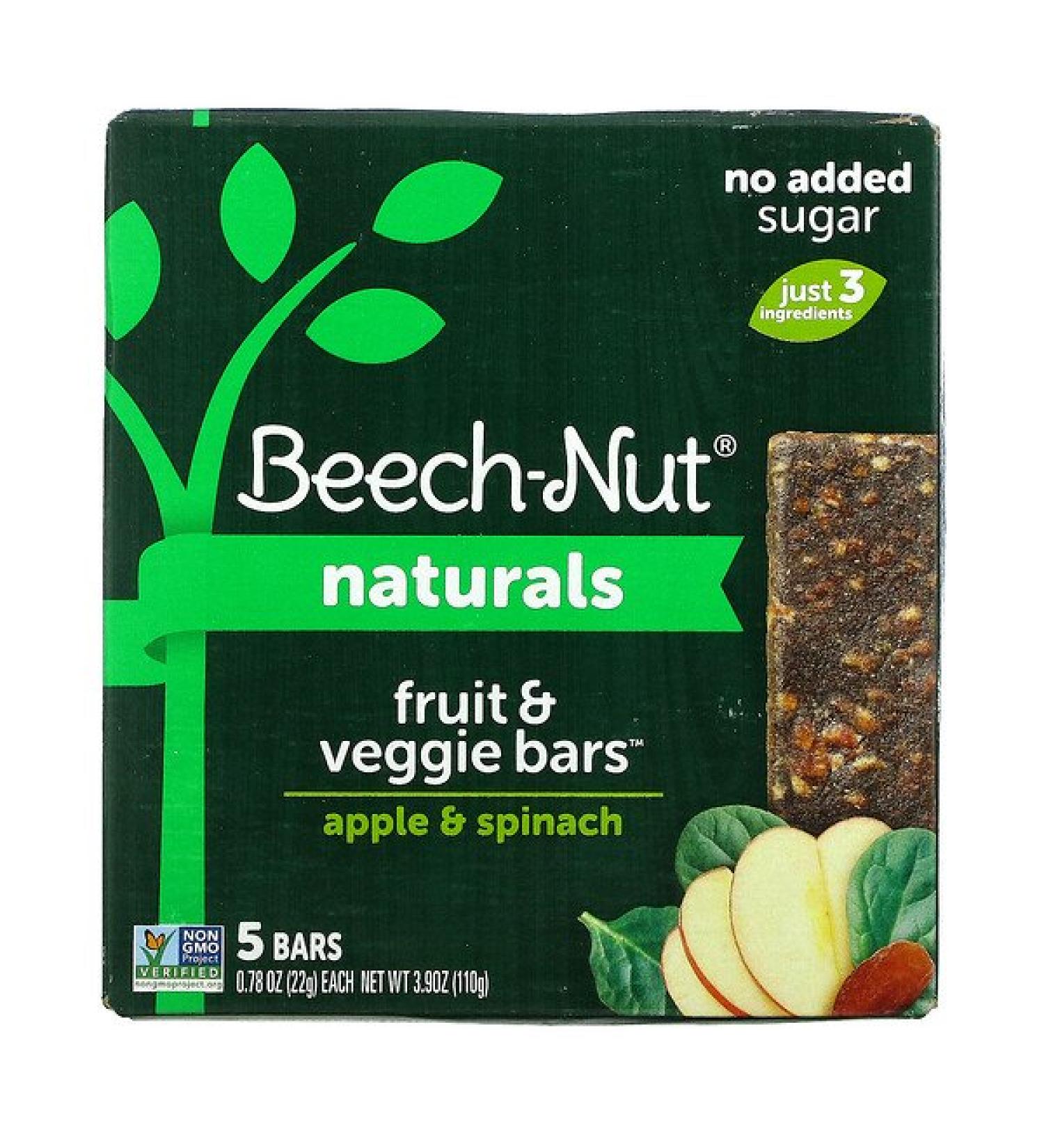 Beech-Nut Naturals Stage 4 Fruit & Veggie Bars - Apple & Spinach (5-Pack, 0.78 oz Each) - Buy Online on GoSupps.com