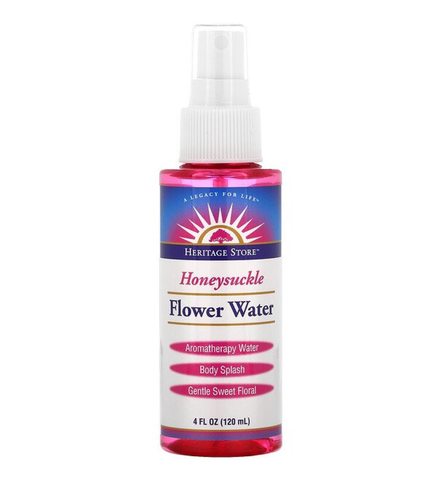 Heritage Store Flower Water Atomizer Mist Sprayer Honeysuckle 4 fl oz (120 ml)
