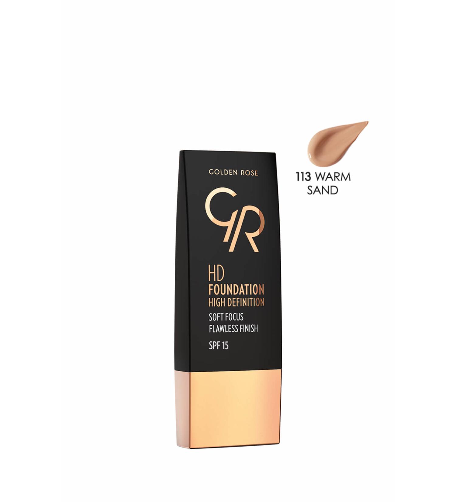 Golden Rose Foundation - HD Foundation High Definition 113 Warm Sand 8691190832636