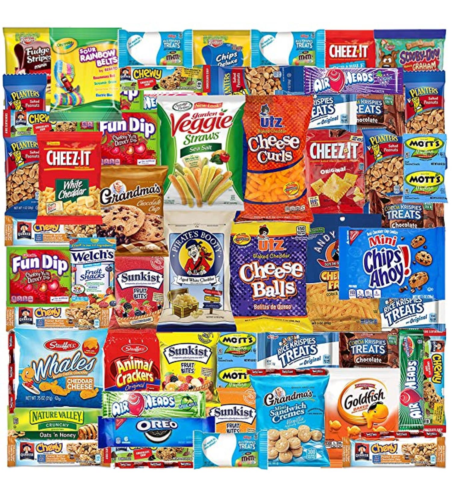 Ultimate Snack Care Package: 52 Count Mixed Cookies, Chips & Candy Box - Perfect for Offices, Schools & Gifts - Buy Online on GoSupps.com