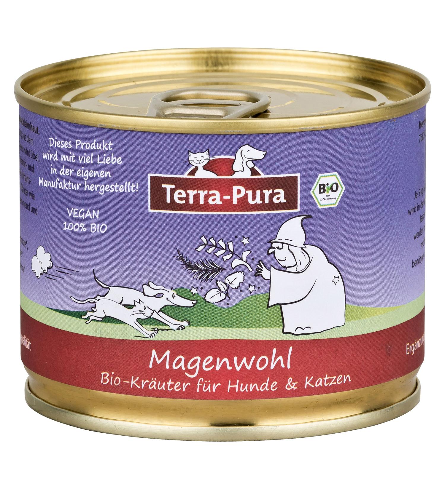 Terra-Pura pet food 100% organic herb mixture for dogs and cats stomach maintain and calm the gastric mucosa herbal cure 80 g