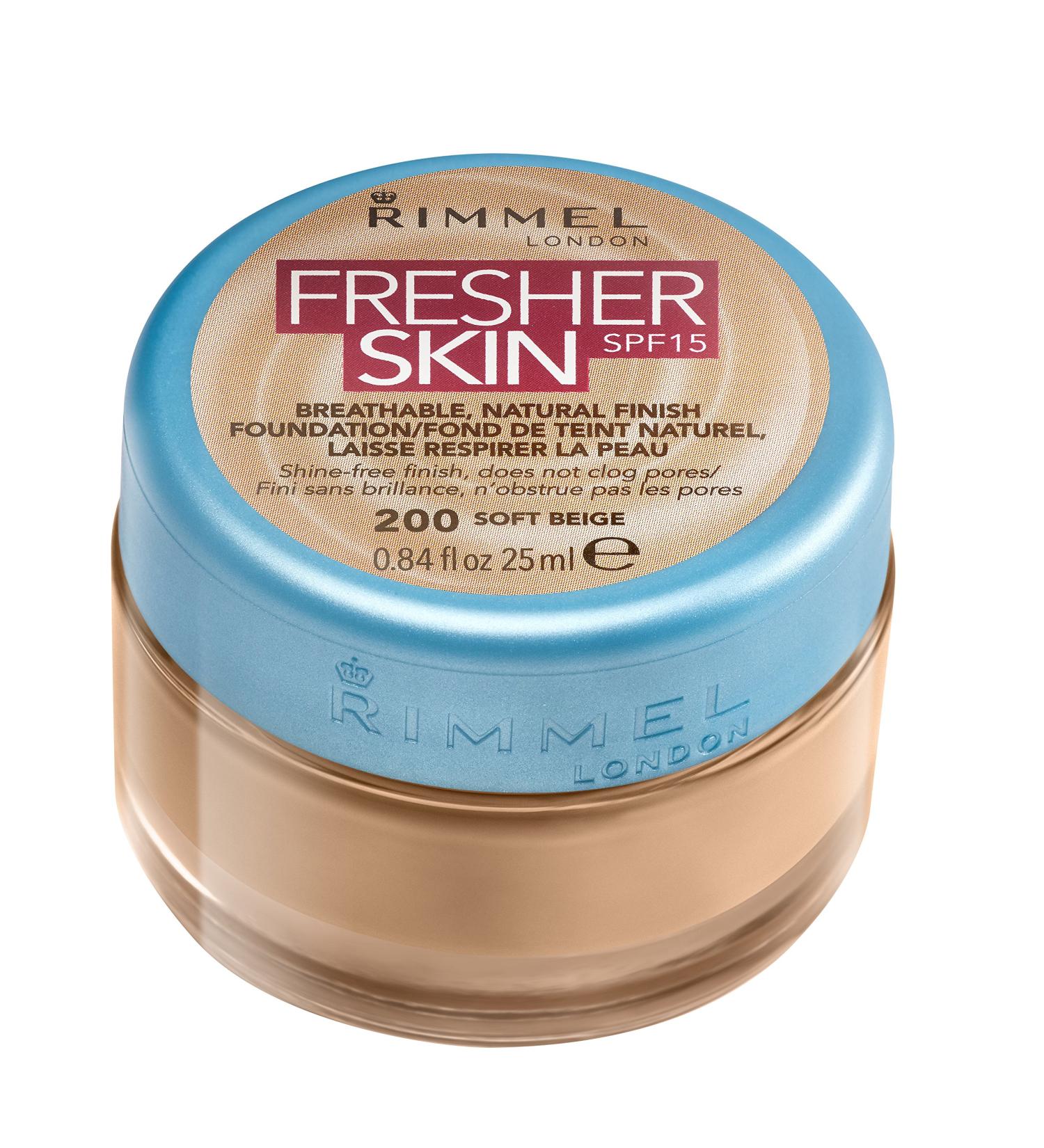 Rimmel London Fresher Skin SPF 15 Breathable Natural Finish Foundation - 200 Soft Beige - Buy Online on GoSupps.com