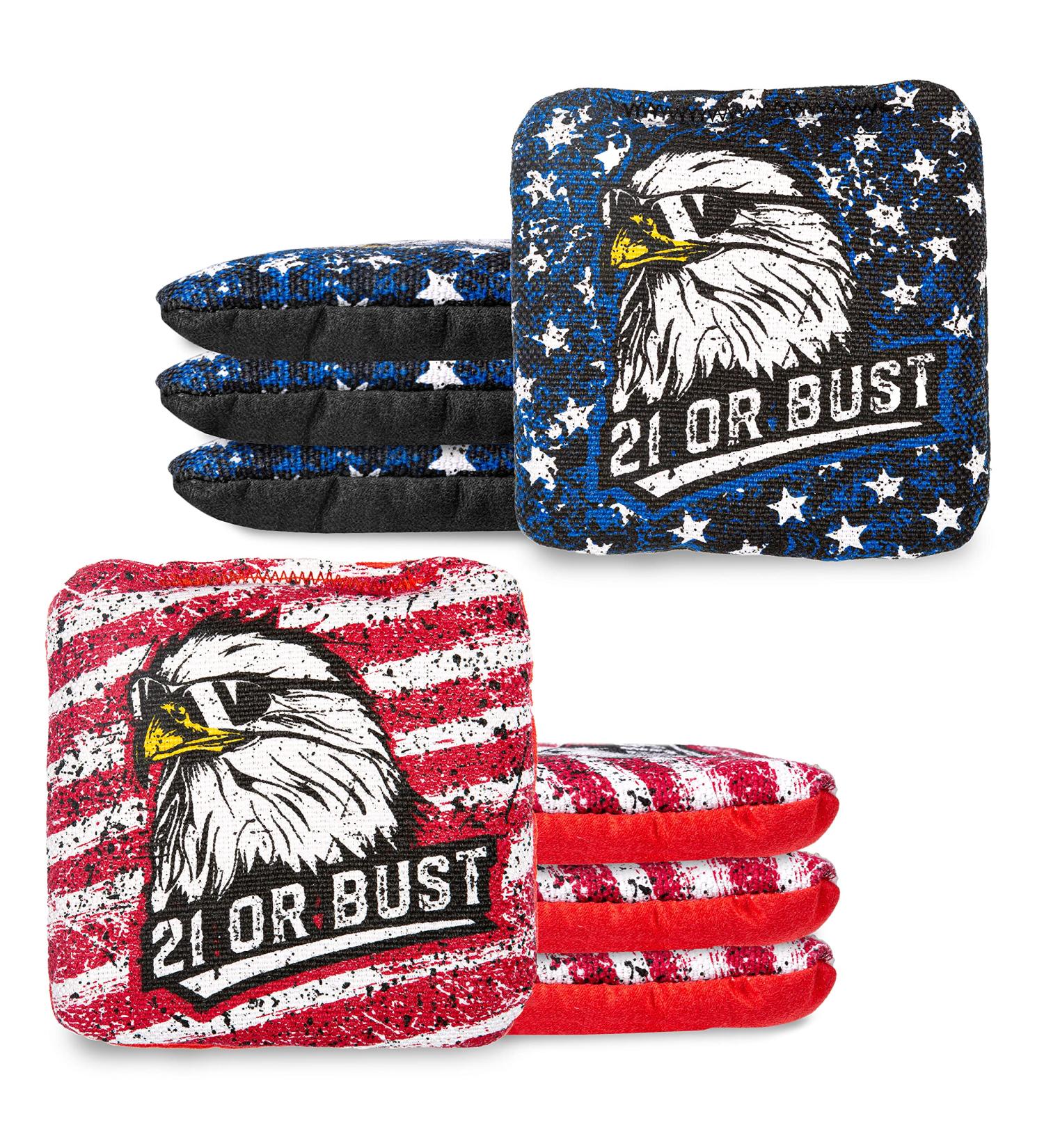 Play Platoon Tournament Series Cornhole Bags - Set of 8 - Red/Blue Eagle Design - Pro Style Dual Sided Slick and Sticky Bags - Buy Online on GoSupps.com