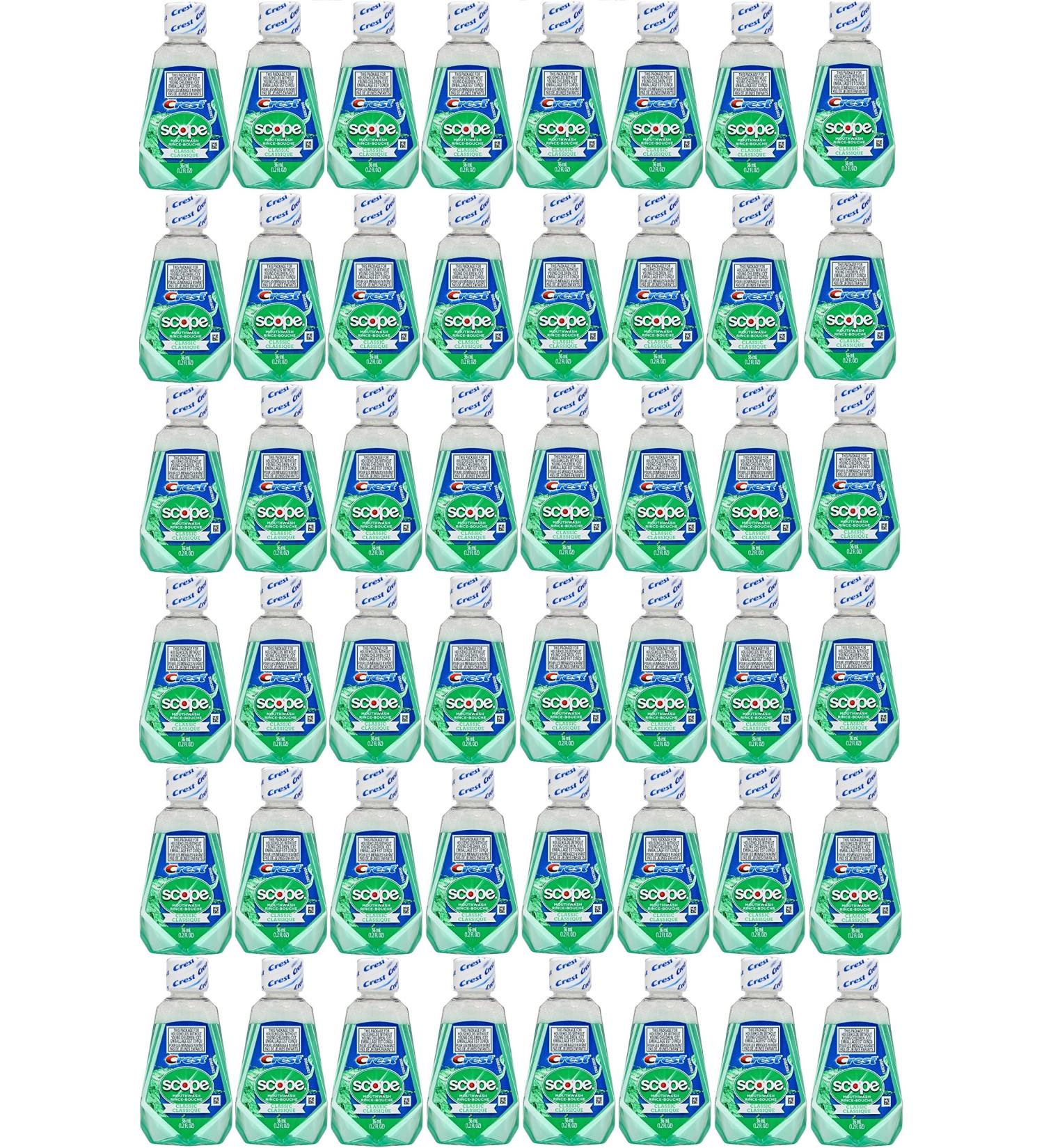Scope Travel Size Mouthwash Classic Original Mint 1.2 Oz 48 Pack - 1.2 Fl Oz (Pack of 48) | Convenient Travel Size Mouthwash for On-The-Go Freshness - Buy Online on GoSupps.com