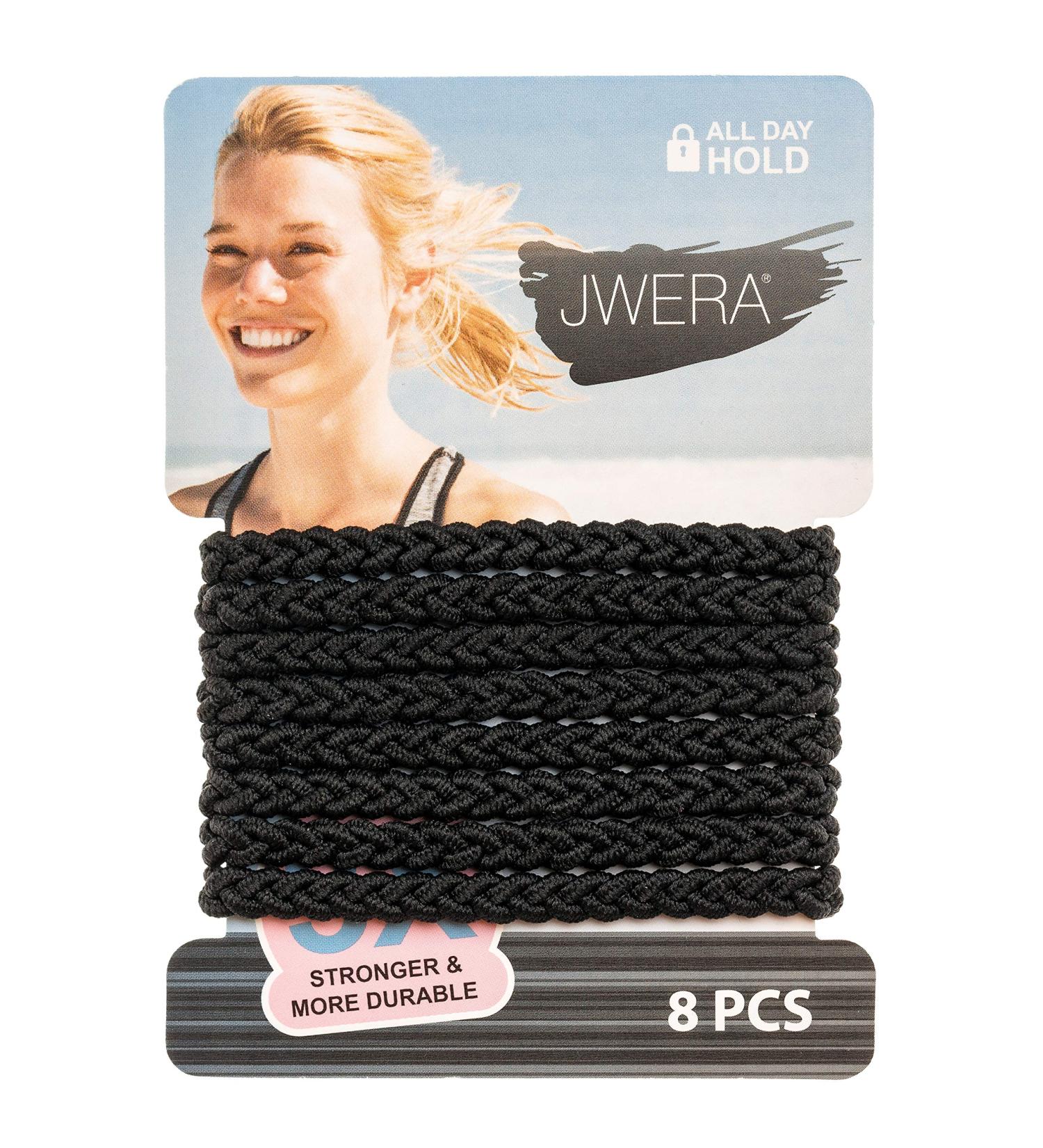 Royal Black Braided Hair Ties - 8 Pcs Ponytail Holders and Men's Bracelets - Buy Online on GoSupps.com