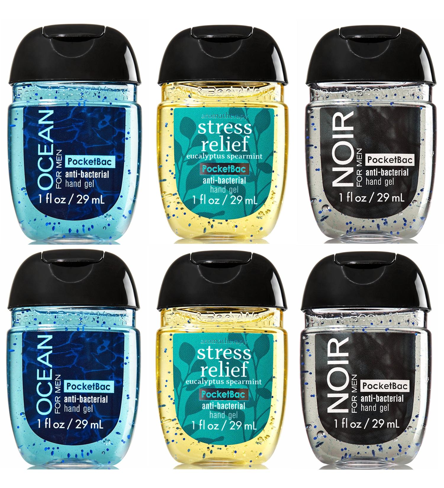 Bath & Body Works PocketBac Hand Sanitizer Gel Men's 6pc Bundle