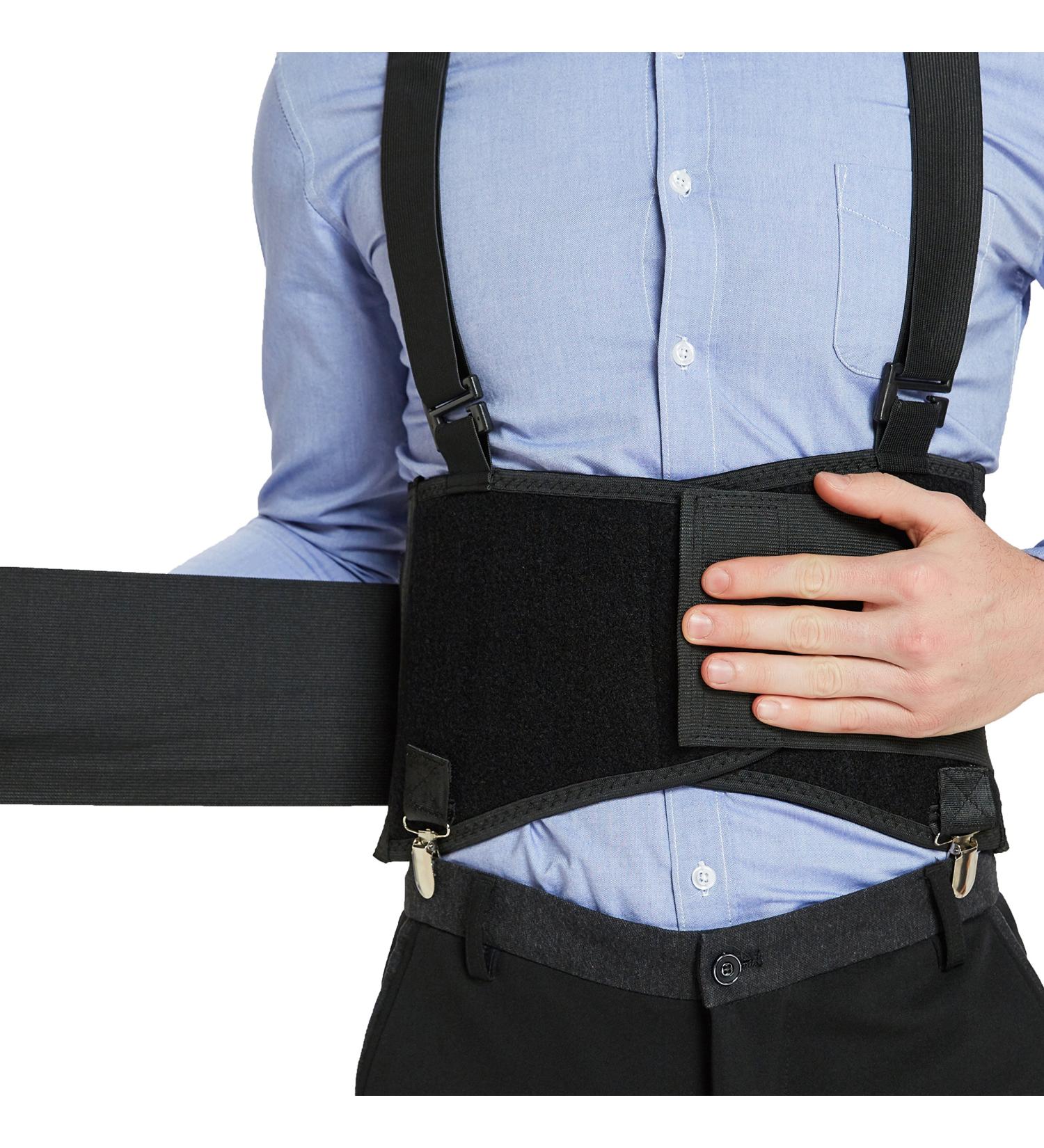 NeoTech Care Lumbar Brace - Adjustable Back Support Belt with Removable Clips & Detachable Suspenders | Light Breathable Ideal for Work & Posture | Size M Black - International Shipping Available - Buy Online on GoSupps.com