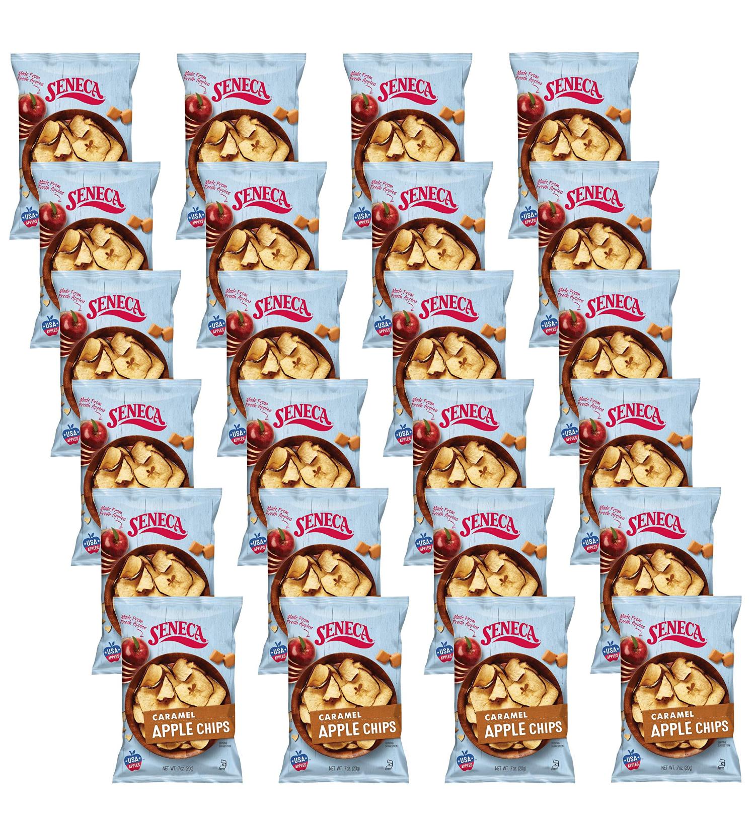 Seneca Caramel Apple Chips - 100% Red Delicious Apples from Yakima Valley Orchards - Crisped to Perfection - 0.7oz (Pack of 24) - Buy Online on GoSupps.com