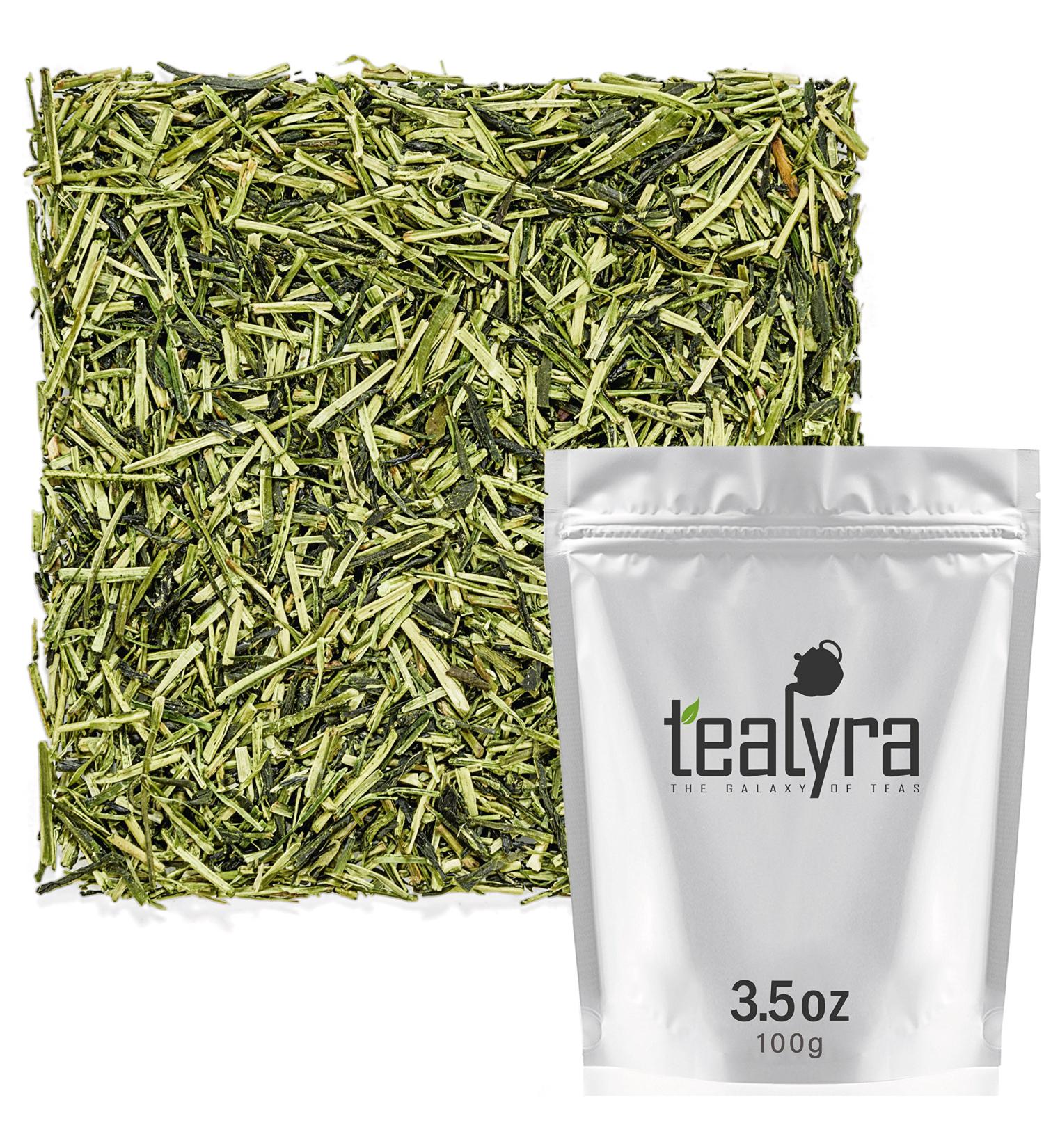 Tealyra Premium Kukicha Twig Kabuse Green Tea - 100g - Organically Grown - Mild Nutty Flavor - High Antioxidants - Low Caffeine - Loose Leaf Japanese Tea - Buy Online on GoSupps.com