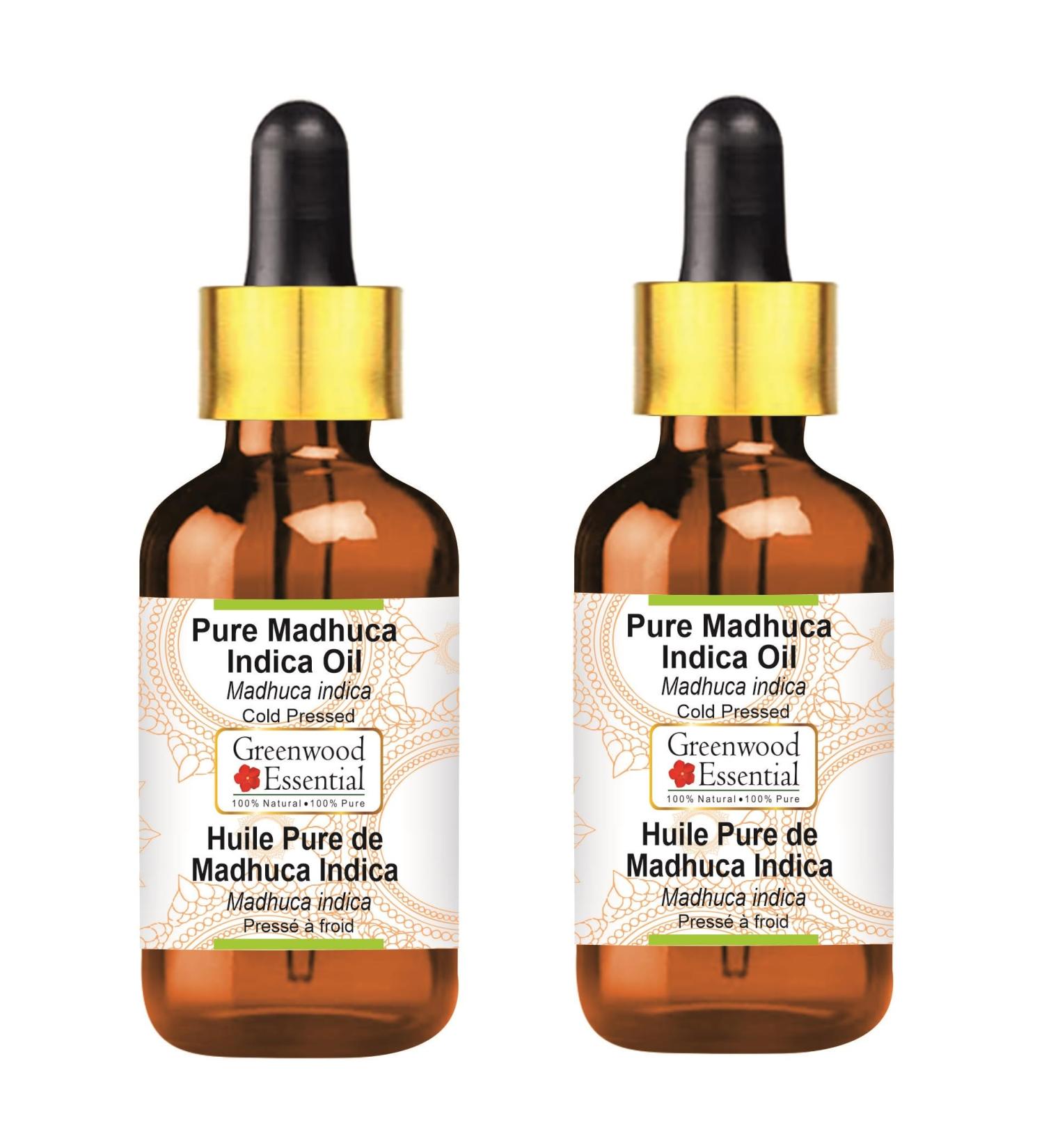 Greenwood Essential Madhuca Indica Huile naturelle pure (Madhuca indica) avec compte-gouttes en verre press e froid 100 ml x 2 (6 76 oz) - Buy Online on GoSupps.com
