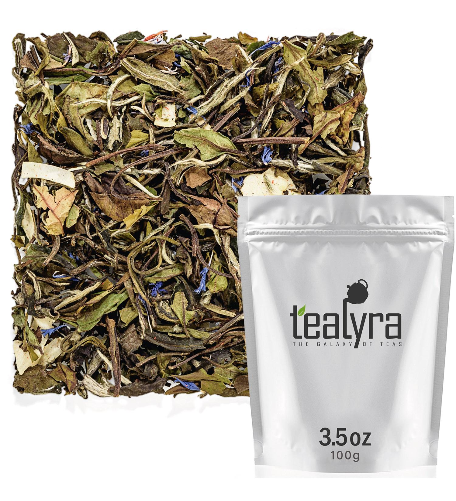 Tealyra White Coconut Cream Loose Leaf Tea - 100g (3.5oz) Pack of 1 | Premium Blend with Coconut Chips, Low Caffeine, High Antioxidants - Buy Online on GoSupps.com