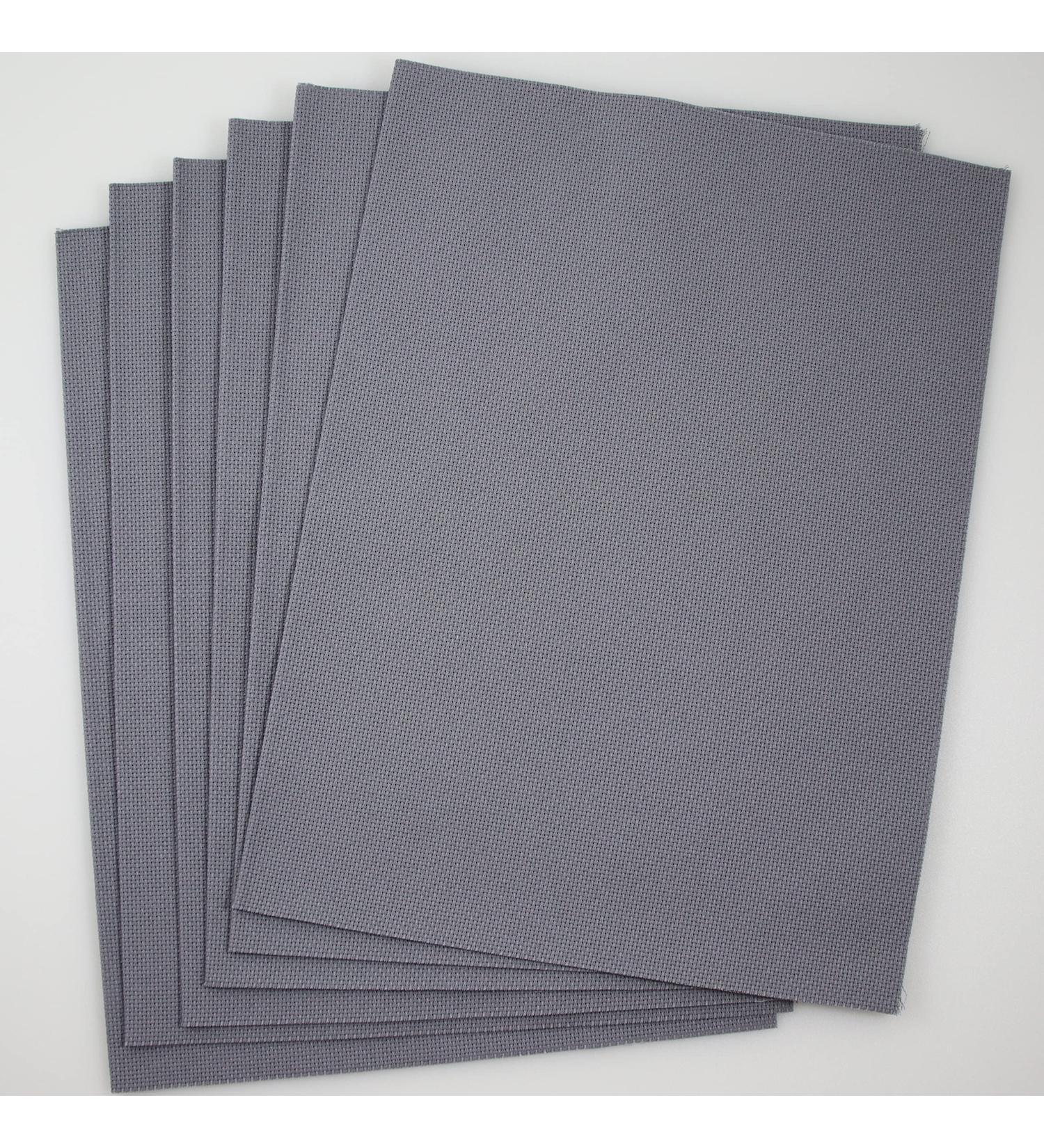 KCS 12x18 18CT Counted Cotton Aida Cloth Cross Stitch Fabric - 6 pc Light Steel Grey - Buy Online on GoSupps.com
